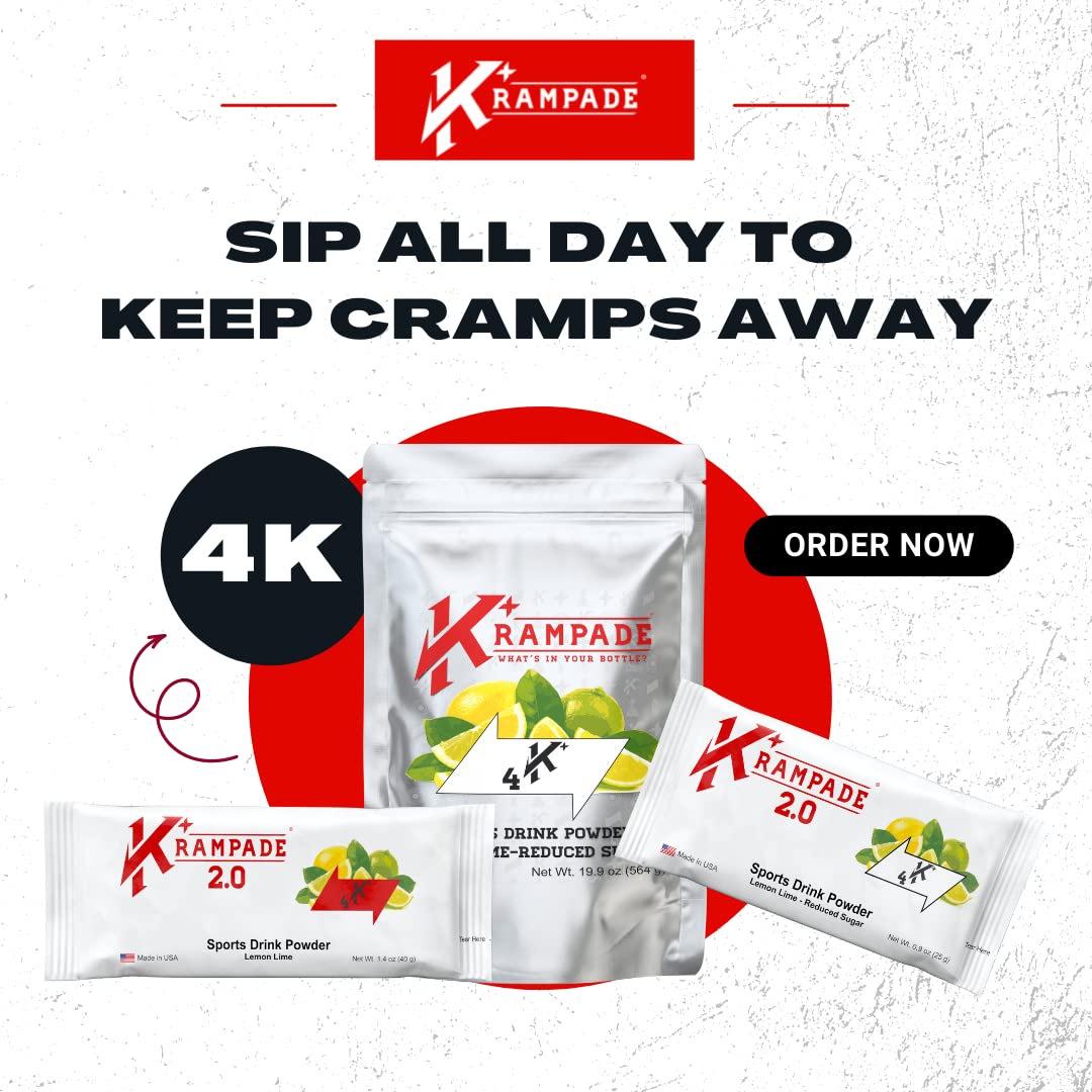Krampade Original Lemon Lime 4K, 4000 mg Potassium Instant Cramp Relief Electrolyte Drink Powder | Designed for Athletes and Crampers | 19-Serving Resealable Pouch Krampade uk supplements