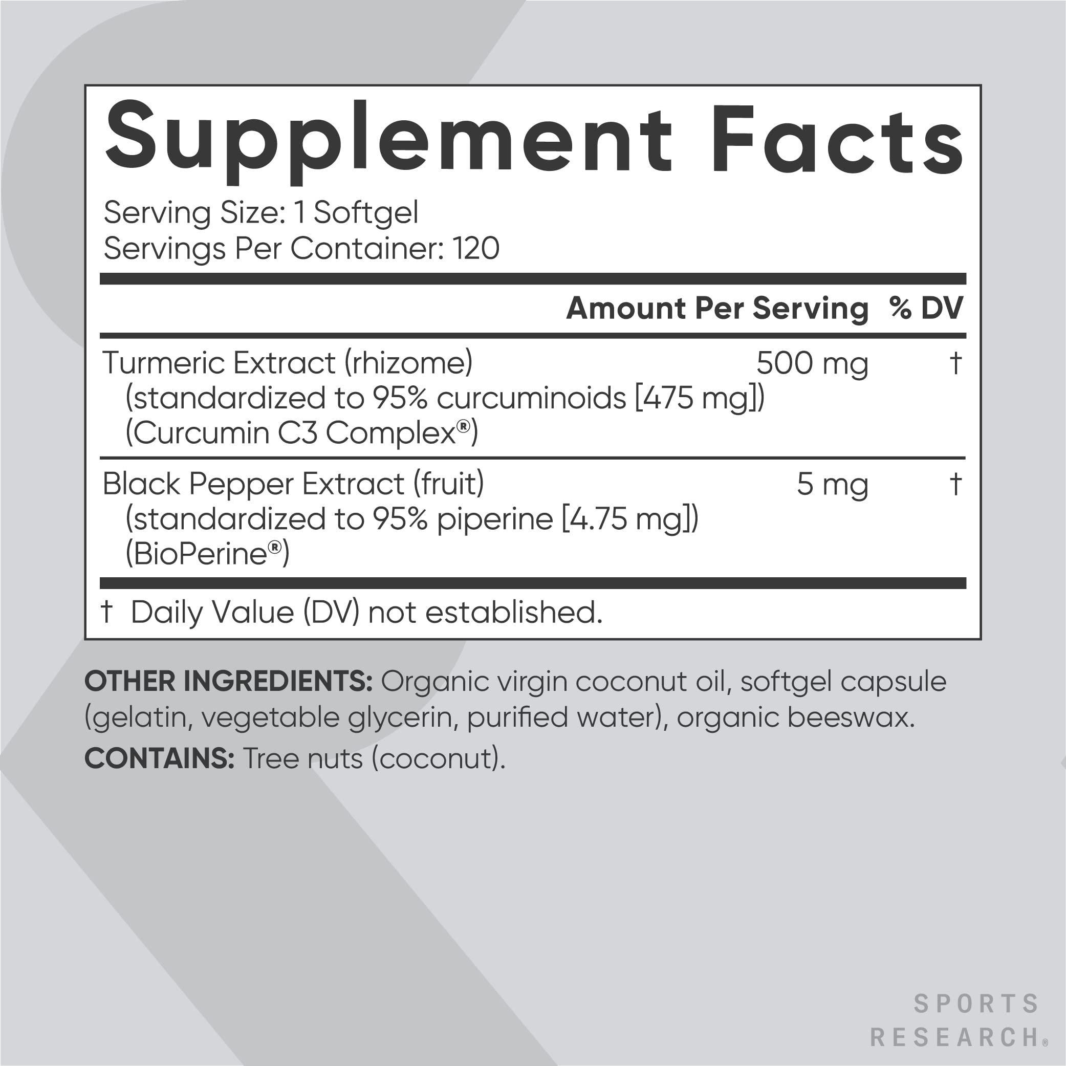 Sports Research Turmeric Curcumin C3 Complex 500 mg, Enhanced with Black Pepper Sports Research uk supplements