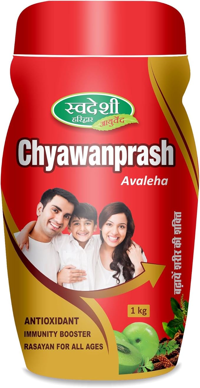 Chyawanprash Avaleha Classic Ayurvedic Recipe Rich in Natural Antioxidants Superfood Herbal Paste Traditional Inspired by Ayurveda with Ayurvedic Ingredients for Revitalize, Energize 1kg Swadeshi Haridwar Ayurved uk supplements