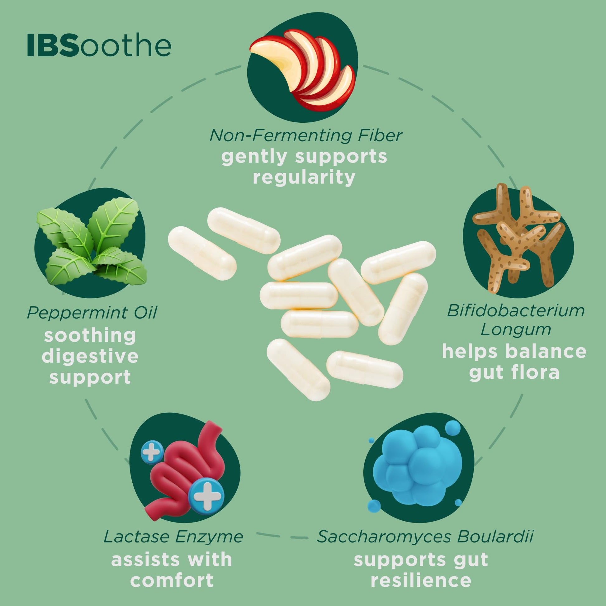 IBSoothe by Dr. Good Gut – Gut Health Supplement for Women & Men with Fiber, Probiotics, Enzymes & Peppermint Oil for Bloating Relief, Digestive Support, IBS Relief & Daily Gut Wellness – 90 Capsules DR. GOODGUT uk supplements