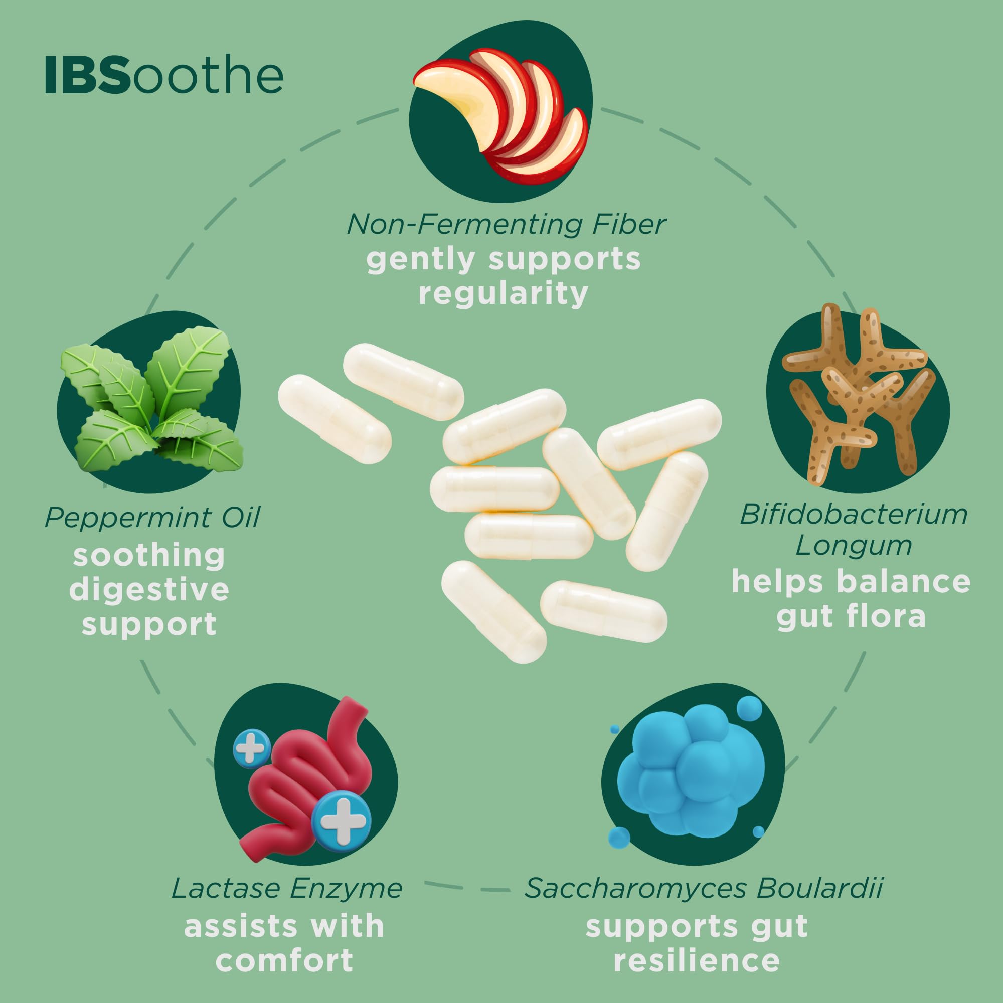 IBSoothe by Dr. Good Gut – Gut Health Supplement for Women & Men with Fiber, Probiotics, Enzymes & Peppermint Oil for Bloating Relief, Digestive Support, IBS Relief & Daily Gut Wellness – 90 Capsules DR. GOODGUT uk supplements
