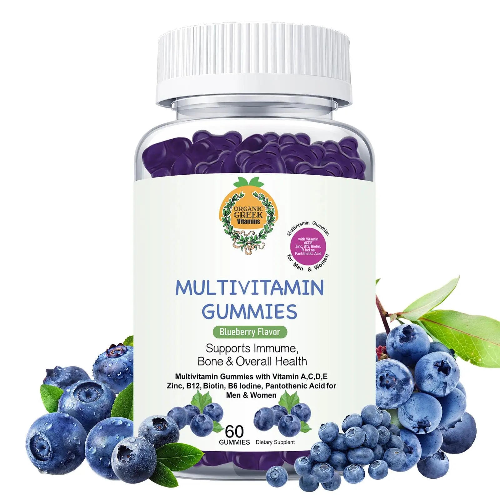 Organic Greek® Multivitamin Gummies with Vitamin A, C, D, E, Zinc, B12, Biotin, B6, Iodine, Pantothenic Acid for Men & Women Organic Greek uk supplements