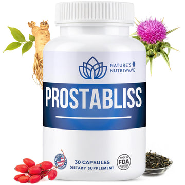 Prostabliss – 100% Natural Herbal Supplement with Zinc, Green Tea, Milk Thistle & Ginseng – Made in USA – 30 Capsules, 1 Month Supply Nature’s NutriWave uk supplements