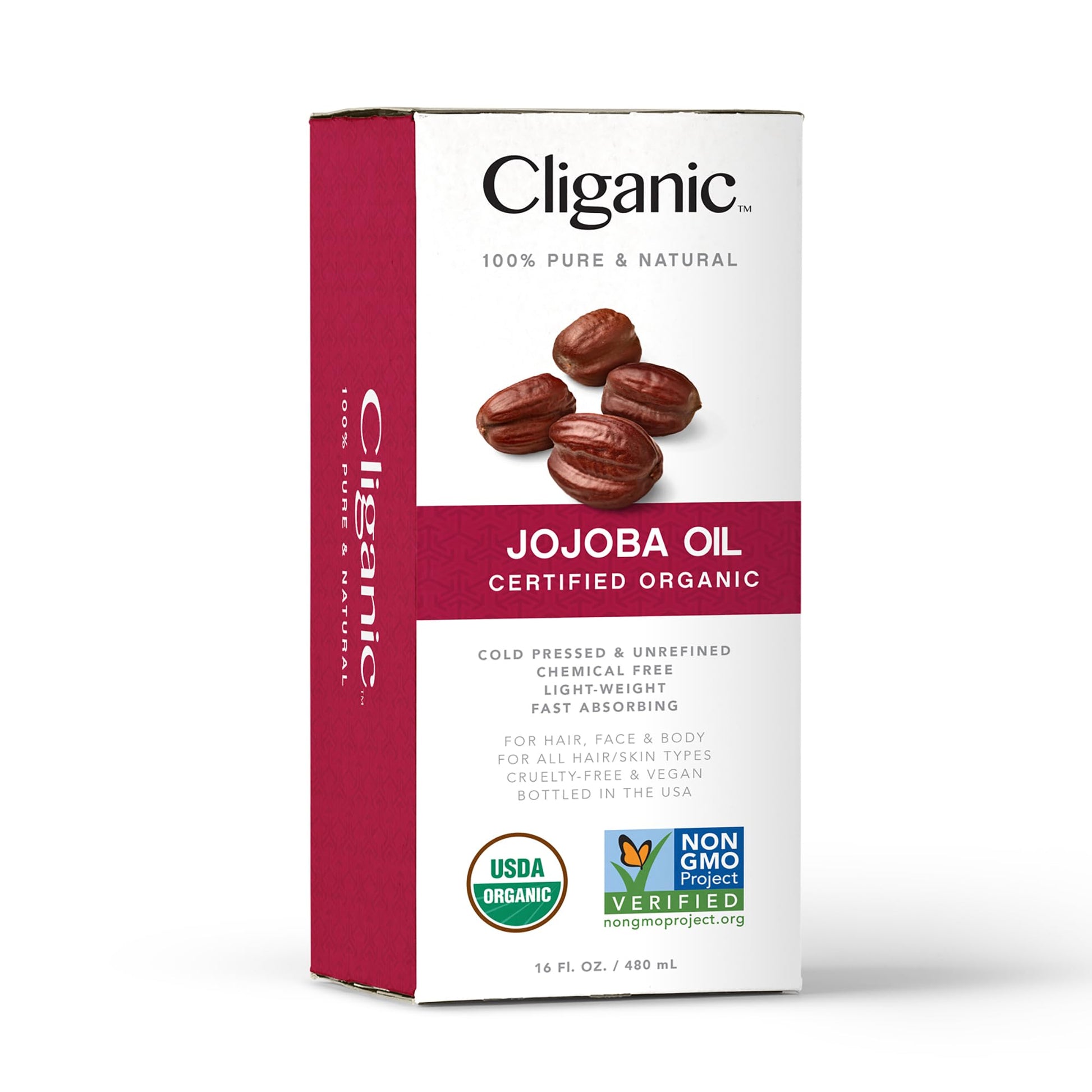 Cliganic USDA Organic Jojoba Oil 16oz with Pump, 100% Pure | Bulk, Moisturizing Oil Cliganic uk supplements