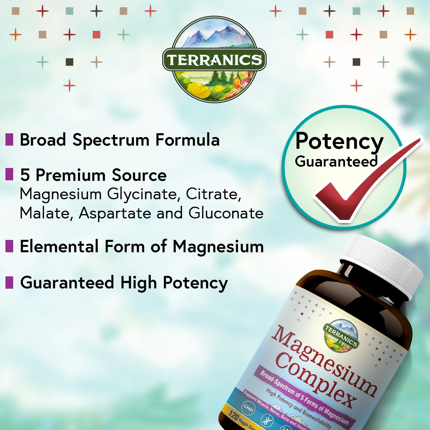 Terranics Magnesium Complex, Total 240 Capsules, Max Absorption, Glycinate, Citrate Terranics uk supplements