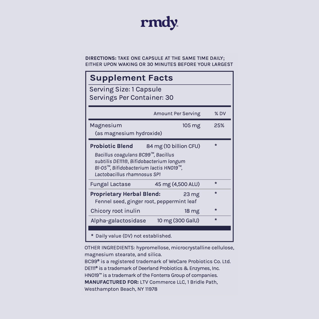 rmdy Constipation, Bloating, & Gas Relief | Relief from Diarrhea, & IBS | Probiotic for Digestive Health & Gut | 30 Capsules rmdy uk supplements