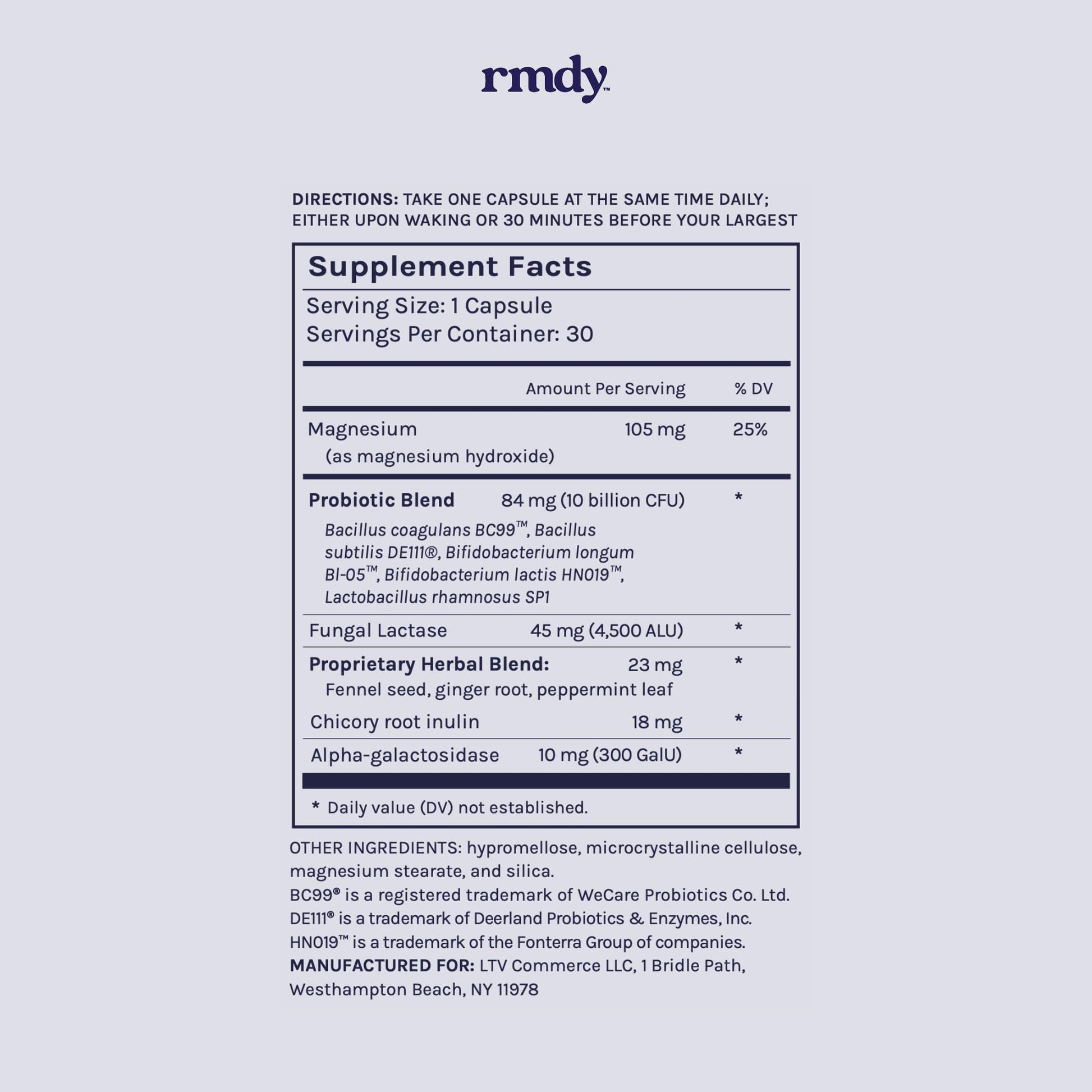 rmdy Constipation, Bloating, & Gas Relief | Relief from Diarrhea, & IBS | Probiotic for Digestive Health & Gut | 30 Capsules rmdy uk supplements