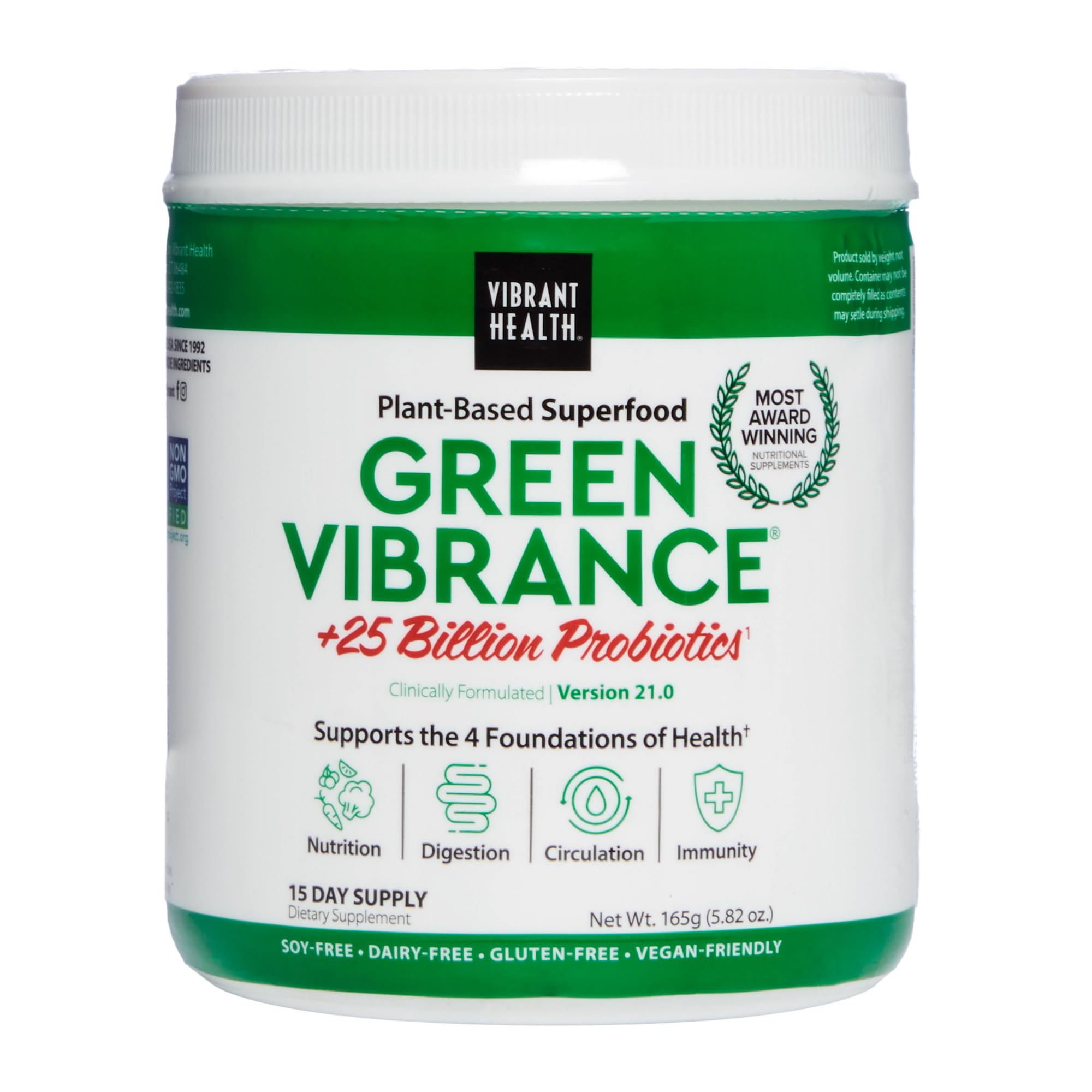 Vibrant Health, Green Vibrance, Vegan Superfood Powder, 15 Servings Vibrant Health uk supplements