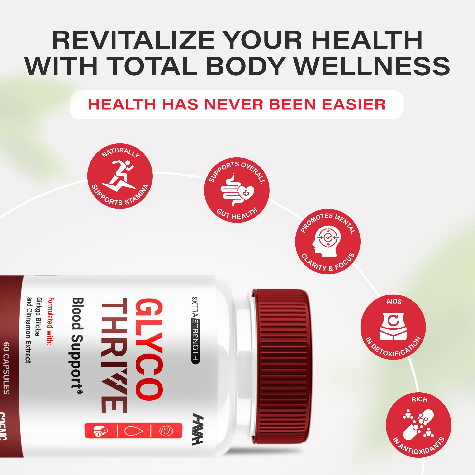 (2 Pack) Glyco Thrive Blood Support GlycoThrive Maximum Strength Capsules, Glyco Thrive Advanced Daily Multivitamin Health and Wellness Supplement, GlycoThrive Health Support Pills (120 Capsules) Havah uk supplements