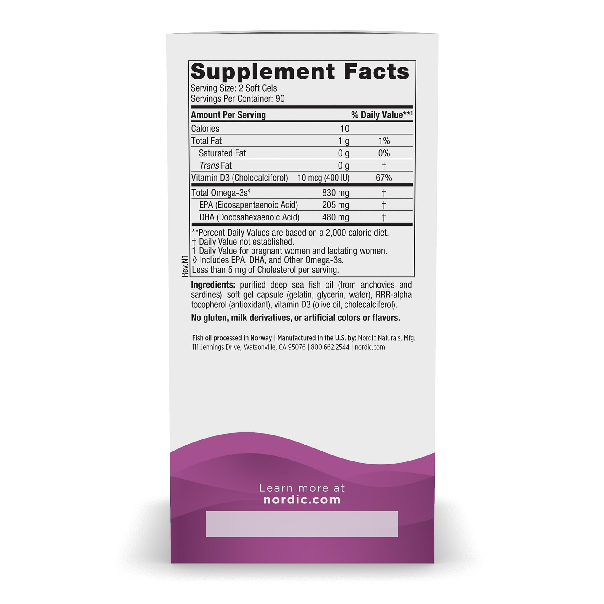 Nordic Naturals Prenatal DHA, Unflavored - 830 mg Omega-3 + 400 IU Vitamin D3-180 Soft Gels - Supports Brain Development in Babies During Pregnancy & Lactation - Non-GMO - 90 Servings Nordic Naturals uk supplements