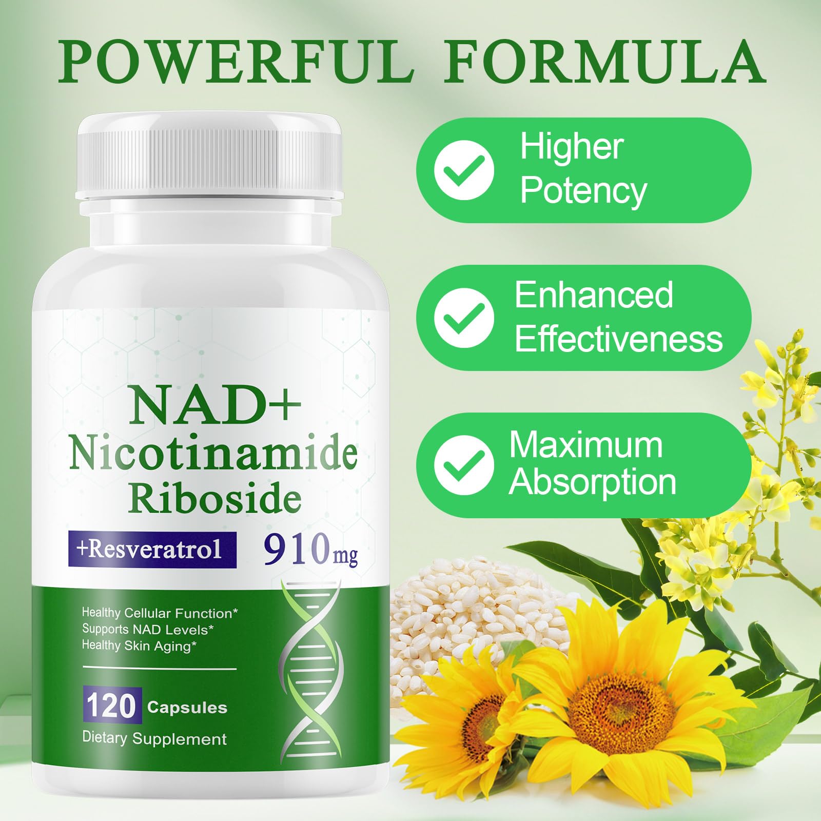 A r b c r n 120 Capsules NAD+ Supplement,NAD Nicotinamide Riboside Resveratrol 910mg for Men and Women, NR Supplement for Energy Anti-Aging Focus A r b c r n uk supplements