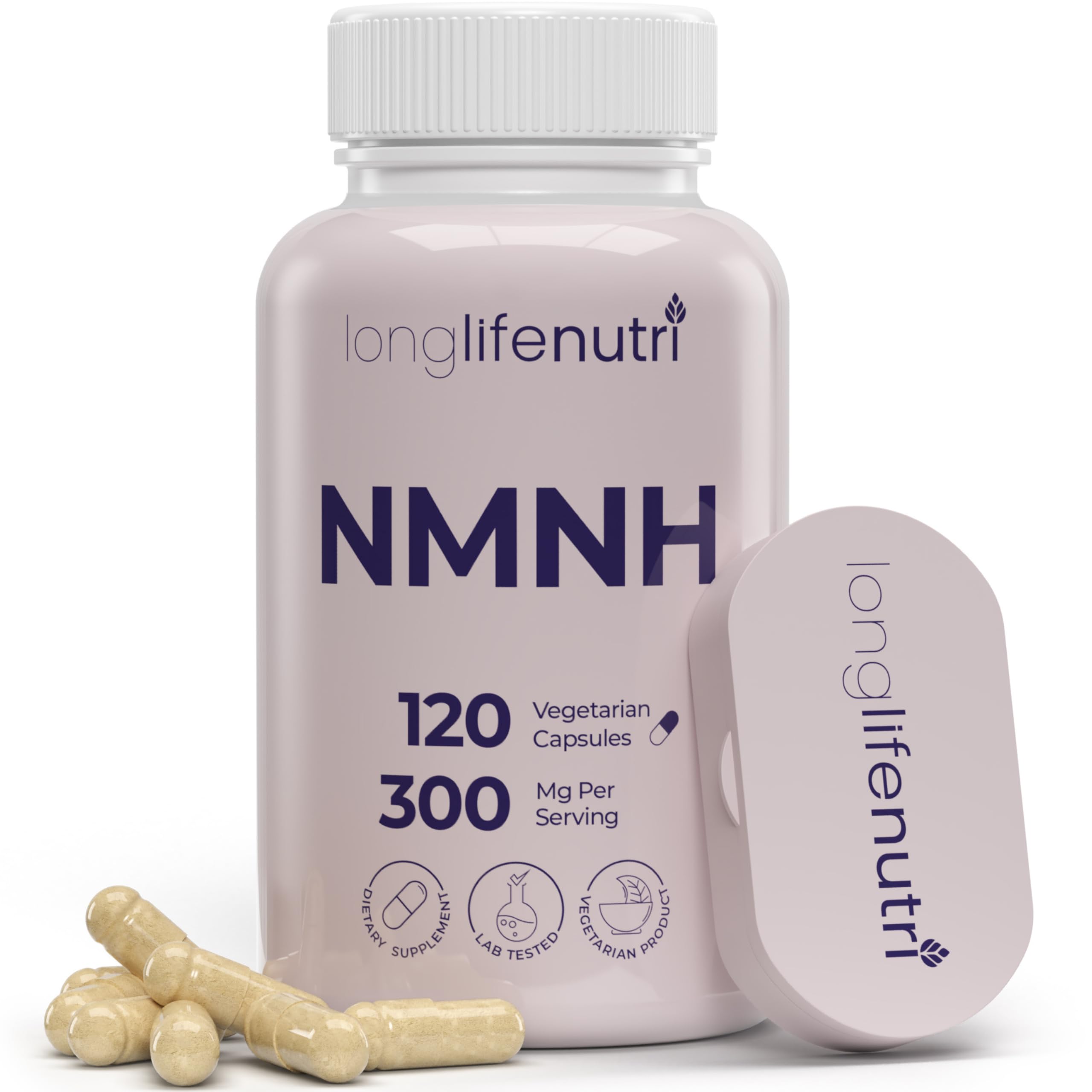 LongLifeNutri NMNH 300mg (Dihydronicotinamide Mononucleotide) - 120 Vegan Capsules, 2-Month Supply, NMN Alternative, NAD Supplement for Energy & Longevity, Lab Tested, Made in USA LongLifeNutri uk supplements