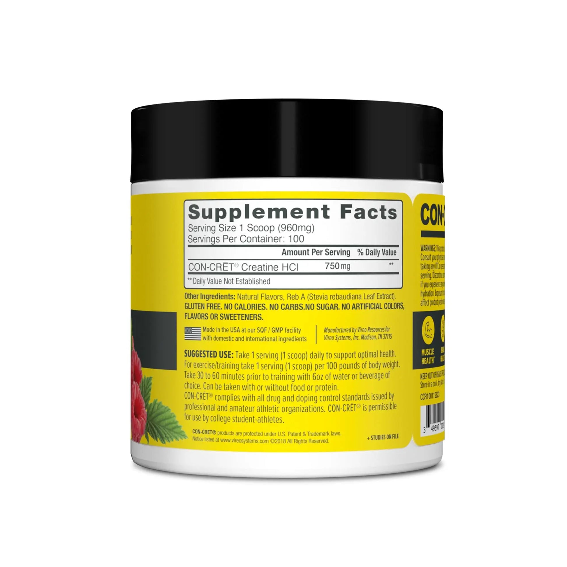 CON-CRET Creatine HCl Powder | Muscle, Cognitive, Cellular Energy Support | No Bloating or Cramps | USA Made & NSF Certified CON-CRET uk supplements