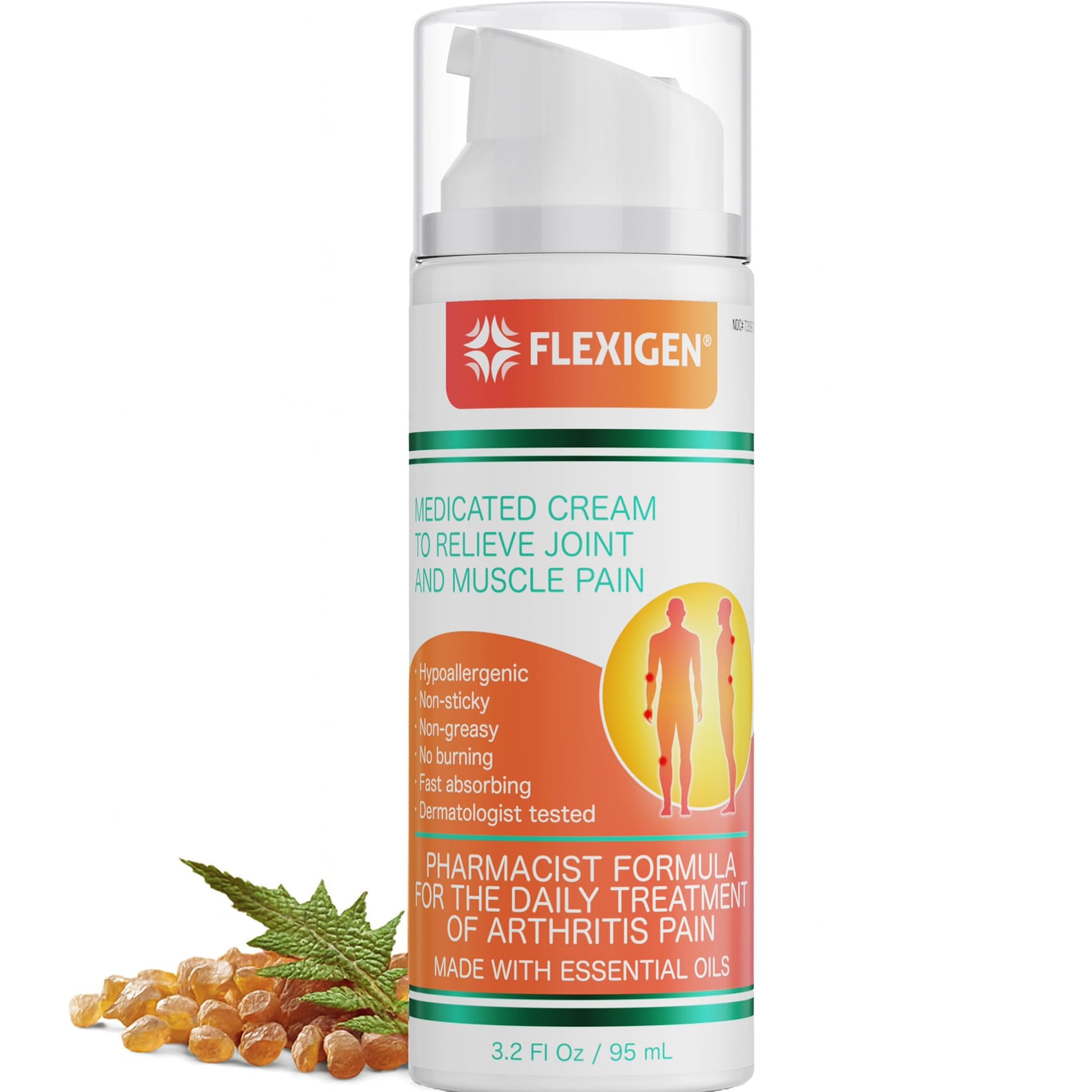 FLEXIGEN, Frankincense Pain Relief Cream Lotion– 3.2 oz Spray Pump – Natural Rub for Arthritis, Menthol Therapy Joint & Muscle Pain – Cooling Formula, Pleasant Scent – Topical OTC FLEXIGEN uk supplements