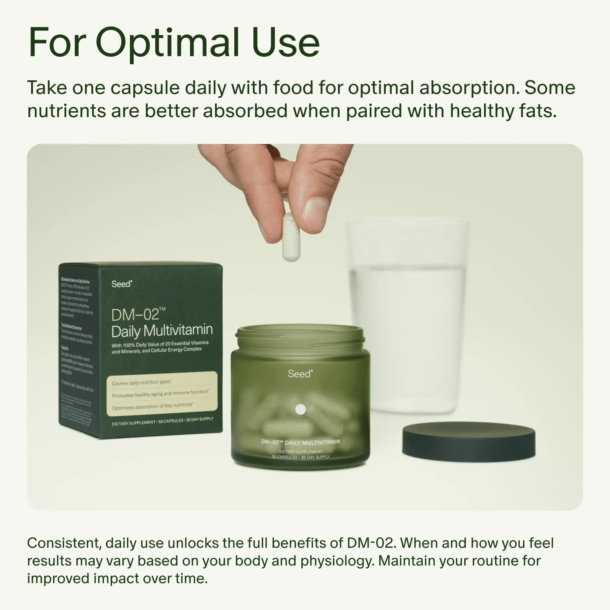 Seed DM-02 Daily Multivitamin - 100% DV Essential Vitamins and Minerals for Women & Men - Helps Fill Daily Nutrient Gaps Seed uk supplements
