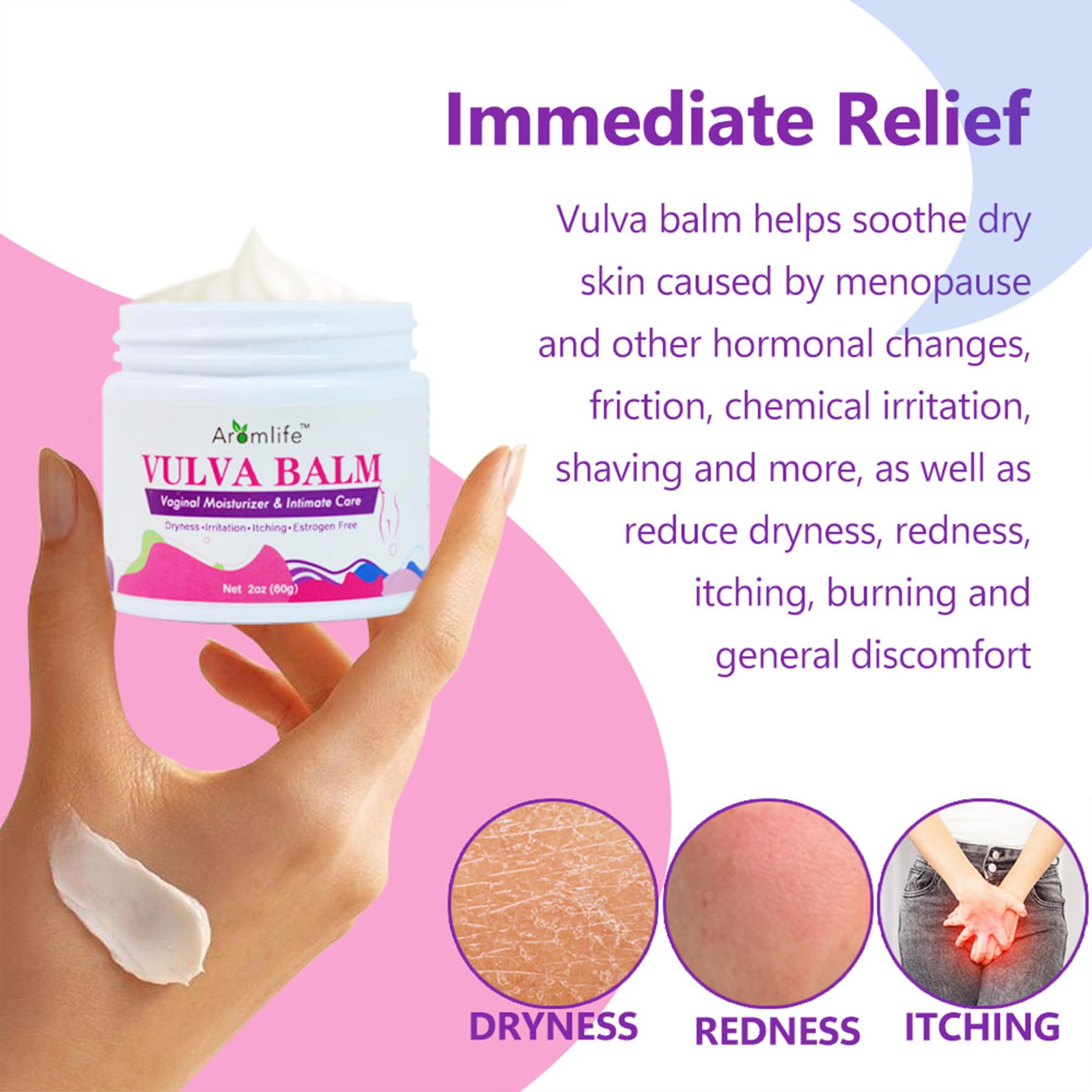Aromlife Vulva Moisture Balm Cream, for Female Dryness Cure and Support Itching Irritation, Aromlife uk supplements