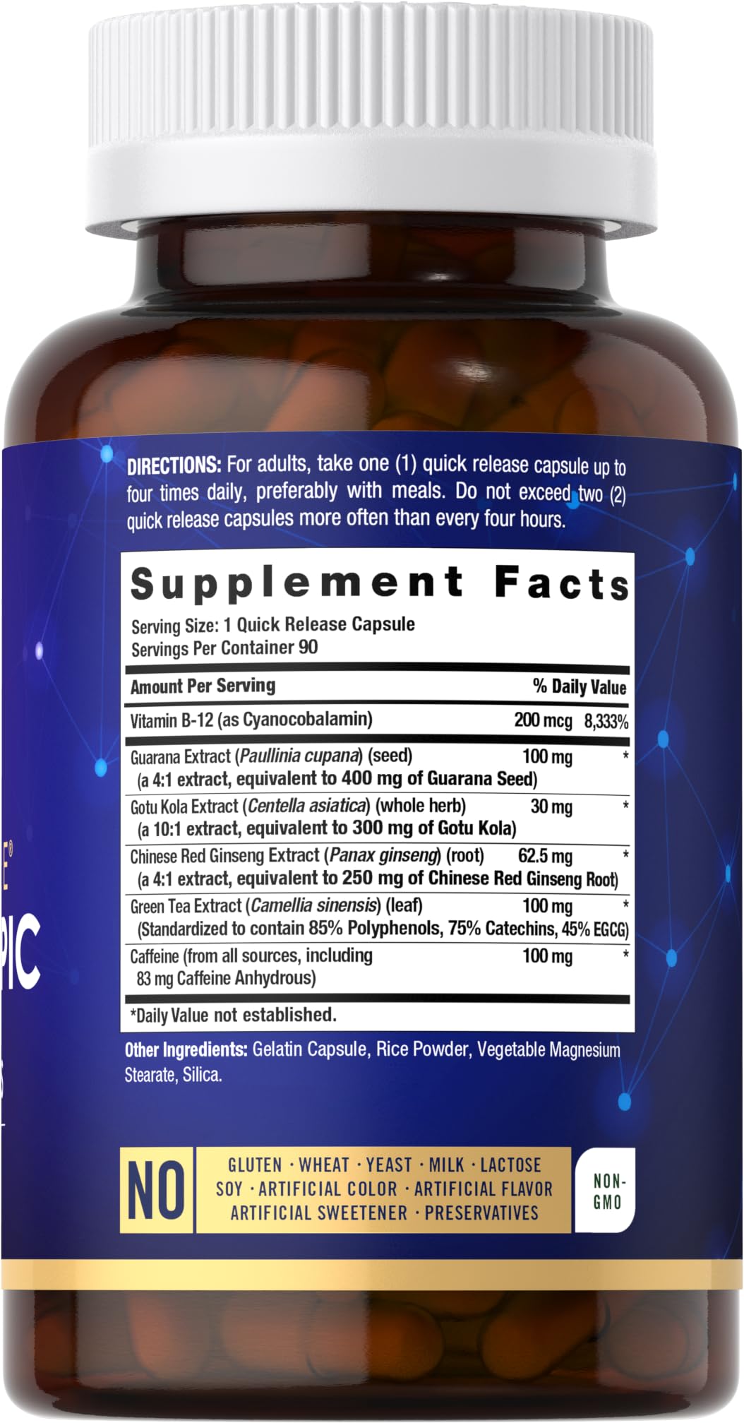 Carlyle Brain Nootropic Supplement | 90 Capsules | with Caffeine, B12, and Guarana Extract | Non-GMO & Gluten Free Carlyle uk supplements