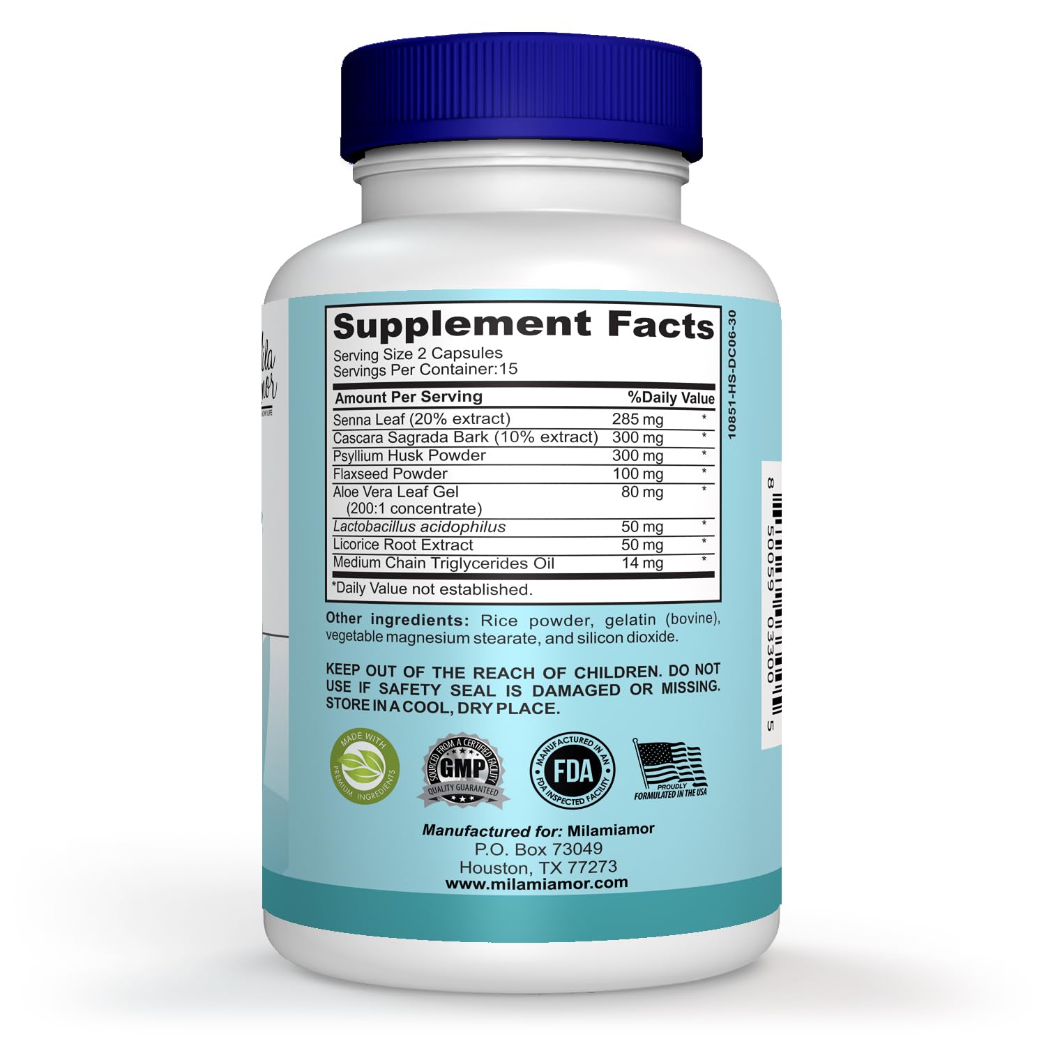 Milamiamor 15 Day Cleanse - Gut and Colon Support | Advanced Gut Cleanse Detox Milamiamor uk supplements