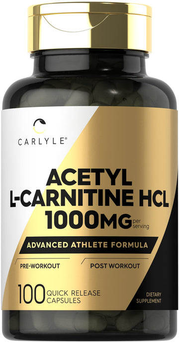 Carlyle Acetyl L-Carnitine HCL | 1000mg | 100 Capsules | Advanced Athlete Formula | Pre-Workout Supplement | Non-GMO & Gluten Free Carlyle uk supplements