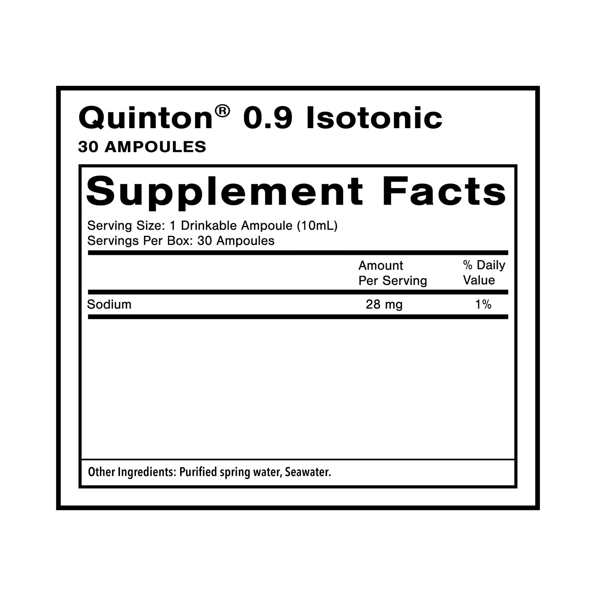 Quicksilver Scientific Original Quinton Isotonic Solution with Sea Water Minerals + Alpine Spring Water - Liquid Hydration, Electrolyte + Multi Minerals Supplement (30 Single Serving Vials) Quicksilver Scientific uk supplements