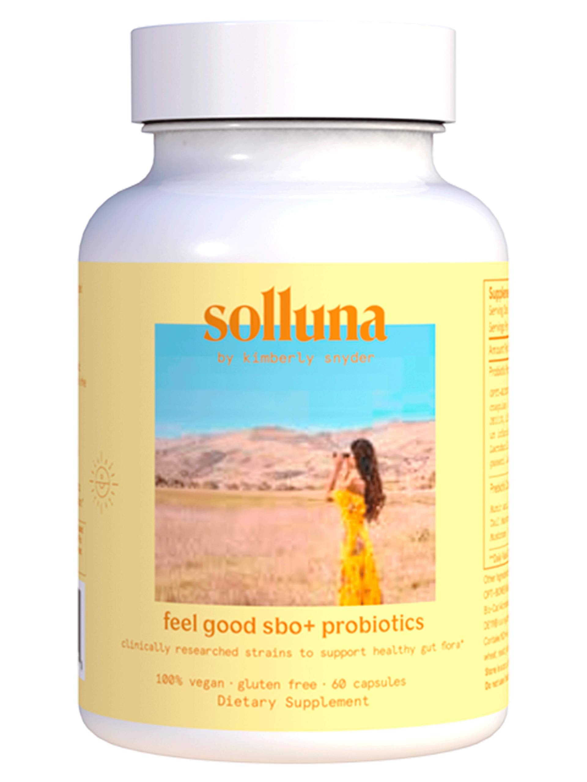 Feel Good SBO Probiotics — Soil Based Organisms (SBOs), Prebiotics, Postbiotics, Humic Acid, Shilajit, Chaga & Turkey Tail Mushroom for Digestion — Solluna by Kimberly Snyder (60CT) Vegan & Non-GMO Solluna by Kimberly Snyder uk supplements