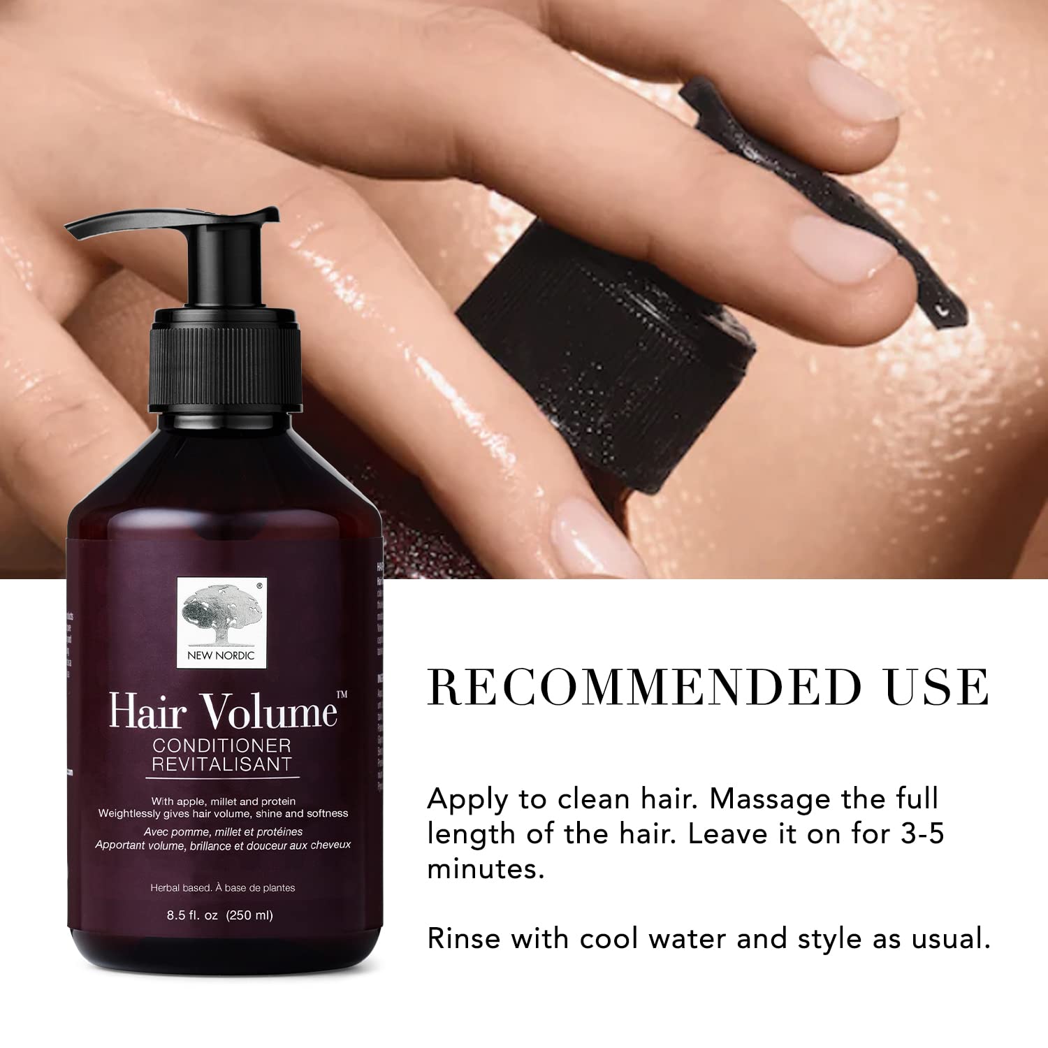 New Nordic Hair Volume Conditioner, Creamy Herbal Recipe to Weightlessly Hydrate, Volumize, Soften & Shine, Vegan, Clean Ingredients, 8.5 Fl Oz NEW NORDIC uk supplements