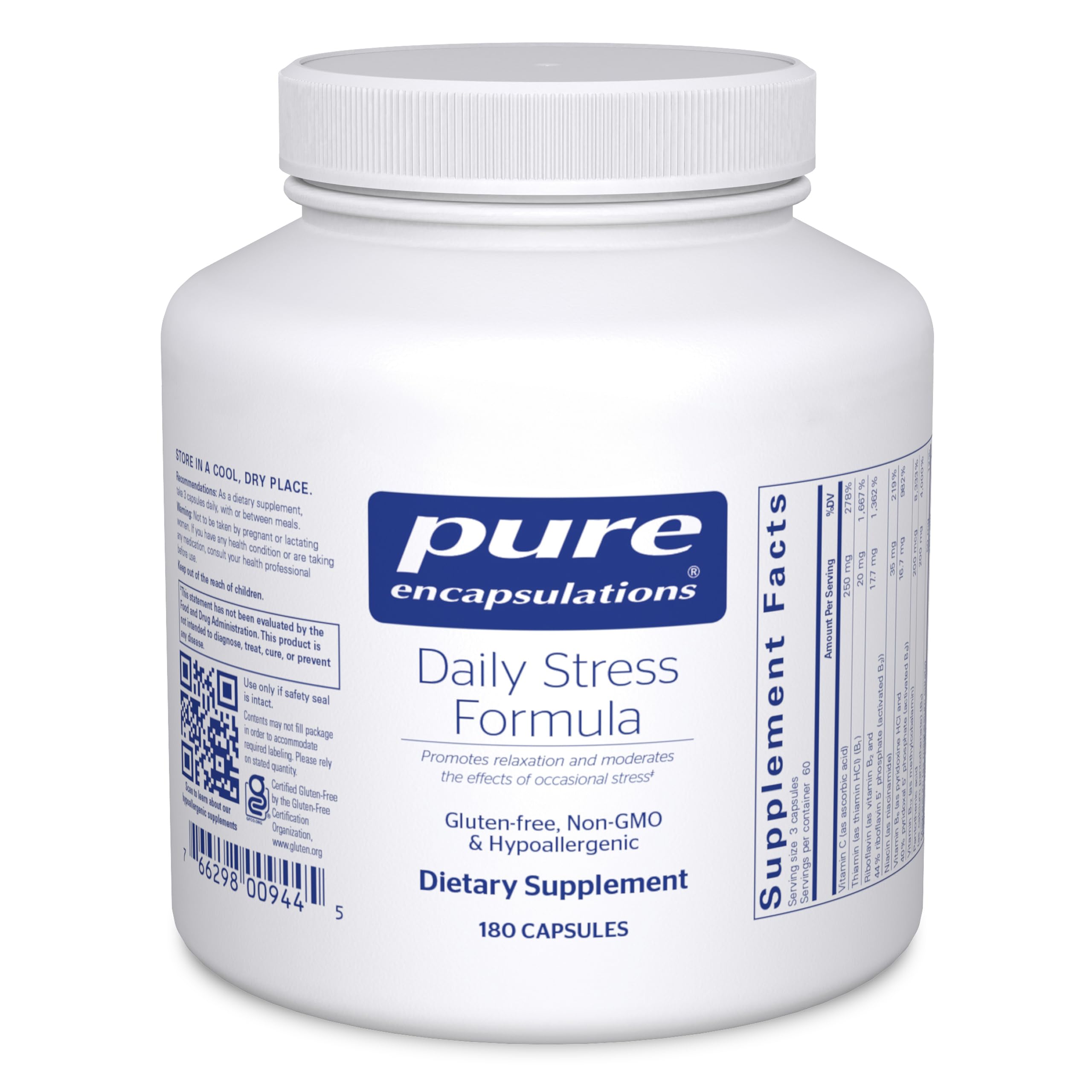 Pure Encapsulations Daily Stress Formula | Promotes Relaxation and Moderates the Effects of Occasional Stress*| 180 Capsules Pure Encapsulations uk supplements