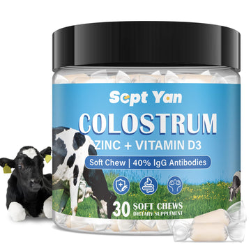 Colostrum Soft Chew Supplement (3000mg + 40% IgG), Concentrated Bovine Colostrum SEPT YAN uk supplements