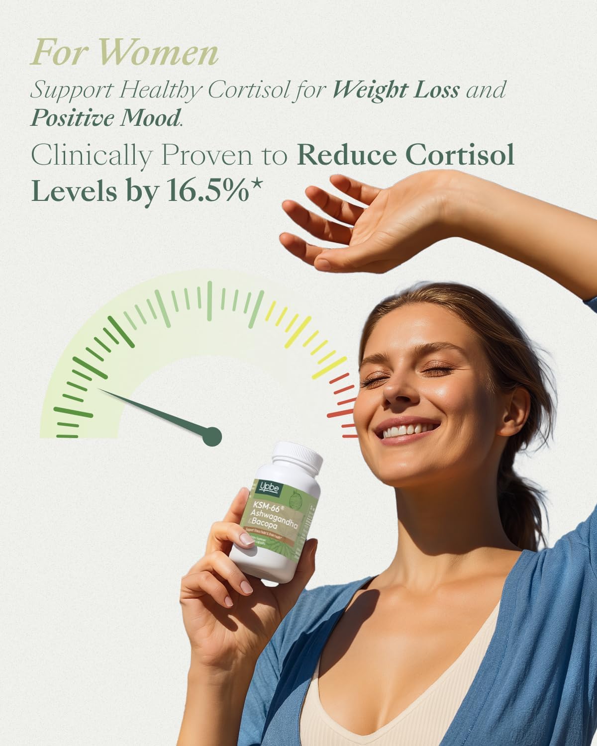 Upbe Ashwagandha Supplements for Women & Men - KSM-66® with Bacopa & Milk Thistle, 60 Vegan Capsules - Stress Relief, Mood, Cortisol Support, Extra Strength Ashwagandha Capsules Upbe uk supplements