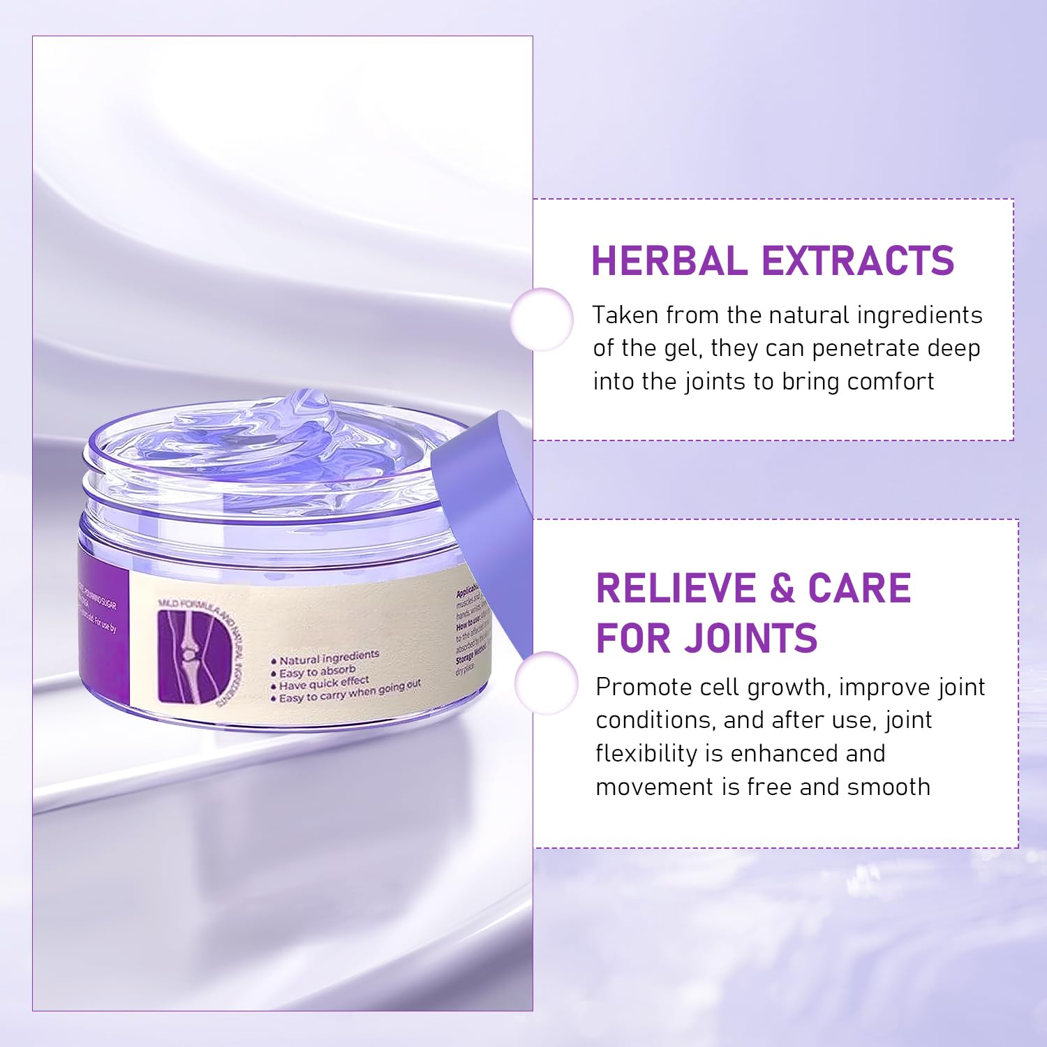 2PCS Soothing Relief Massage Gel, Joint Gel Purple Gel Cooling Activities Throughout The Body, Soothing Knees, Lumbar, Neck, Back, Shoulders, Hands, and Feet iaredon uk supplements