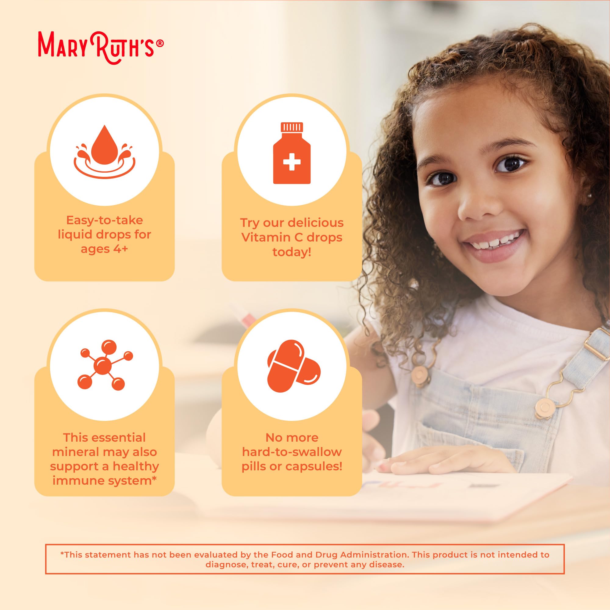 MaryRuth Organics USDA Kids Vitamin C Drops | Vegan Immune Support Supplement for Ages 4-13 | Immune Support & Overall Health | Vitamin C from Organic Acerola Fruit Extract | 2oz MARYRUTH'S uk supplements