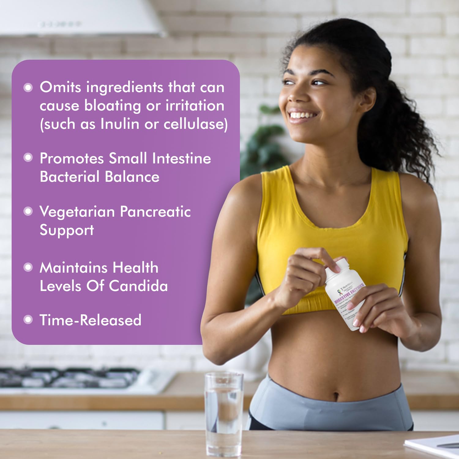 TJ Nutrition Digestive Enzymes for Sensitive Stomachs - Supports Vagus Nerve, Vegetarian Pancreatic Support, Timed Release Formula for Optimal Gut Health, Enhances Food Digestion & Gut Flora TJ Nutrition uk supplements