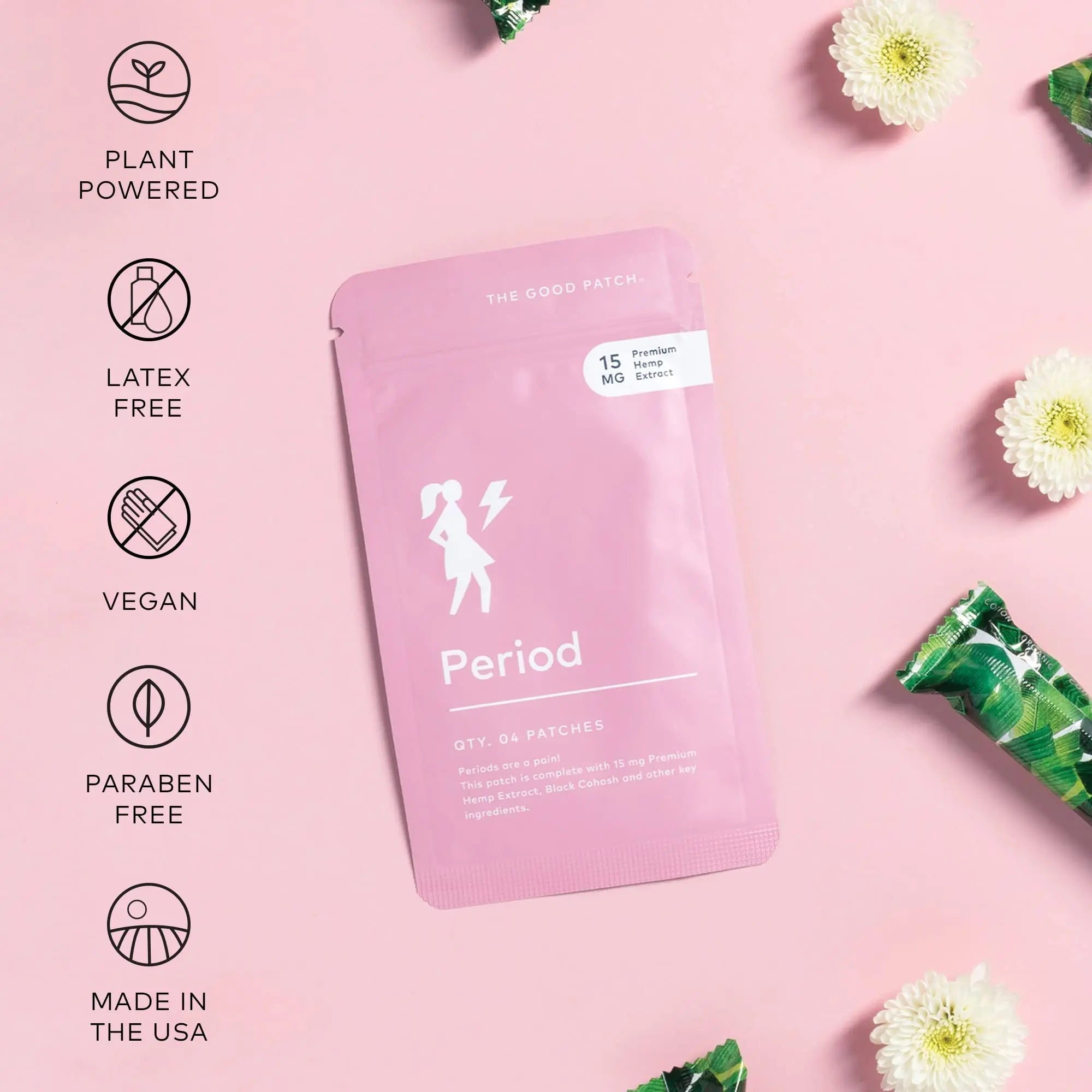 The Good Patch Period Patch with Hemp for Cramps, Sustained Release for up to 12 Hours, Natural Patch with Hemp, Black Cohosh, Plant Powered Wearable Wellness (16 Total Patches) The Good Patch uk supplements