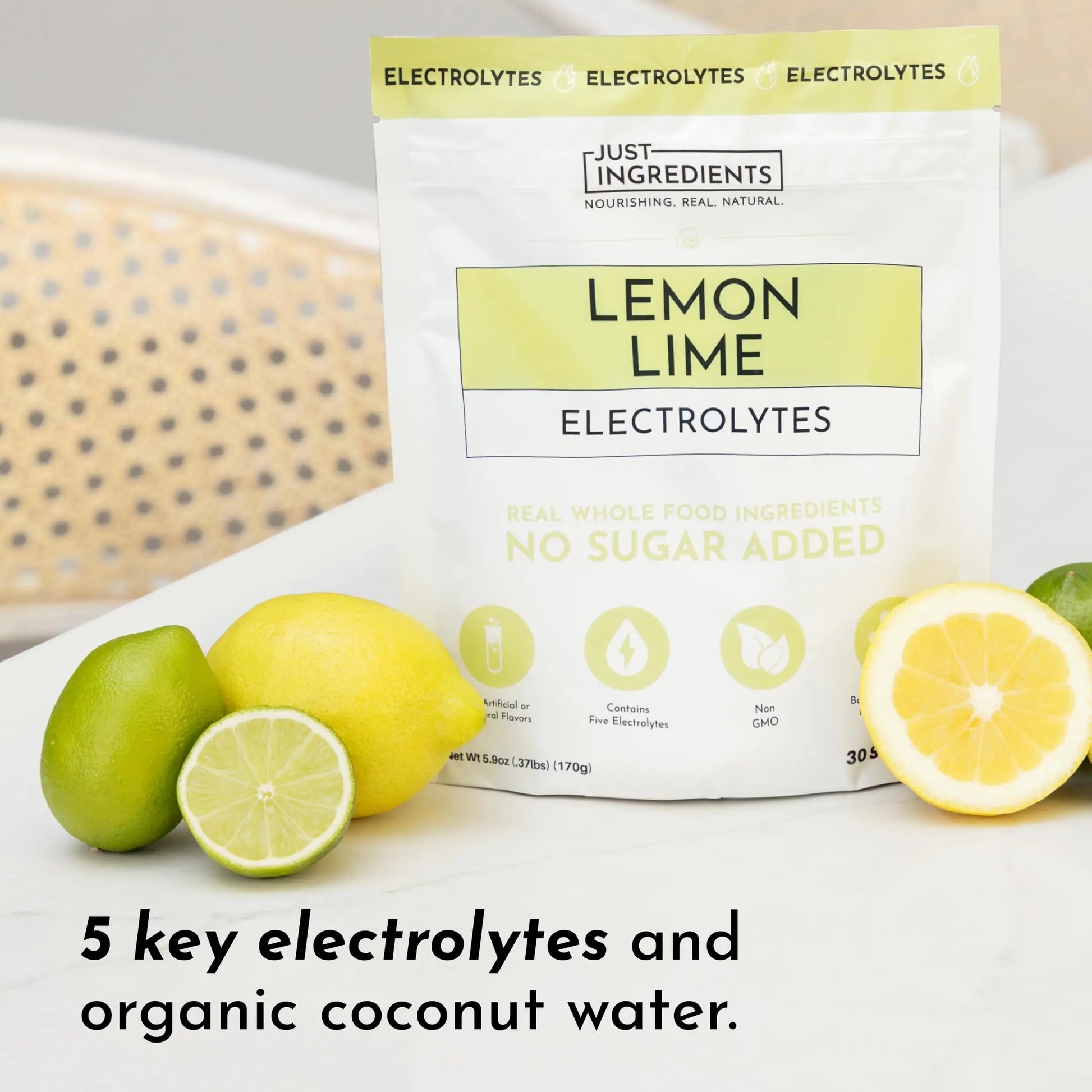 Lemon Lime Electrolytes – 30‑Serving Hydration Drink Mix with Coconut Water, Sea Salt, and Trace Minerals – Supports Energy, Recovery, and Electrolyte Balance* JUST INGREDIENTS uk supplements