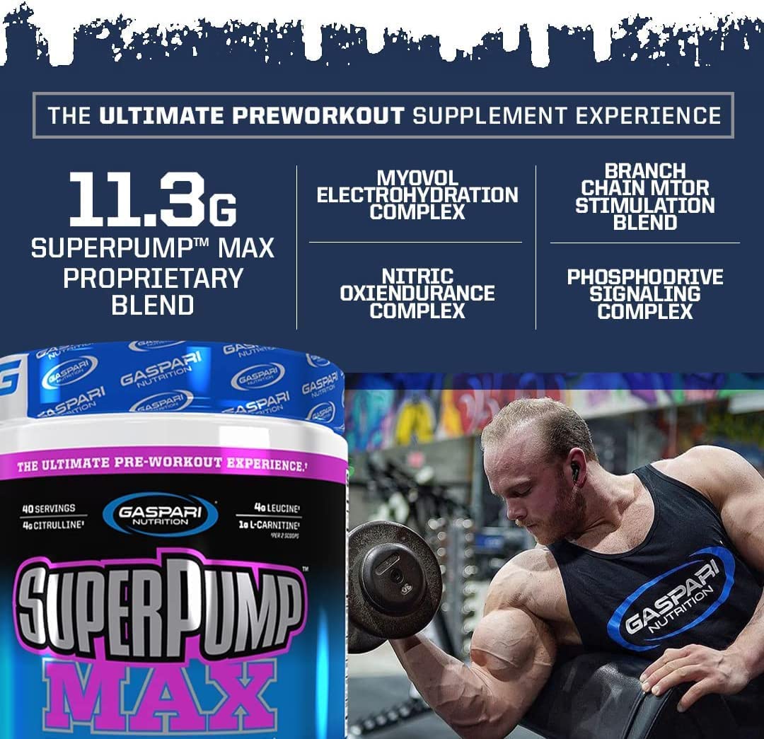 Gaspari Nutrition SuperPump Max Blue Raspberry Ice - 1.41 lbs Gaspari Nutrition uk supplements
