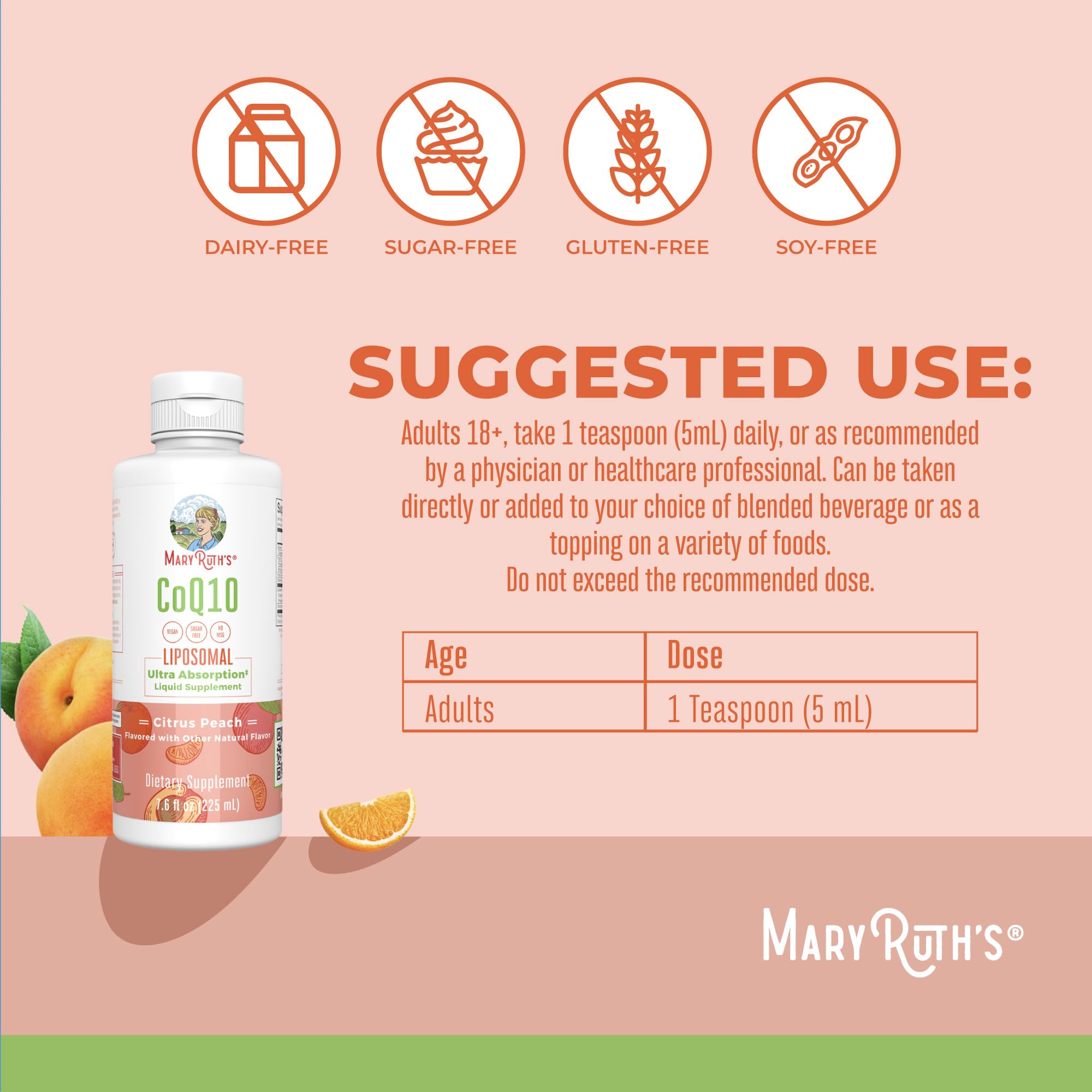 MaryRuth Organics Liquid Vitamin | Coenzyme Q10 Heart Health for Mitochondrial Support and Immune System | Vegan Non-GMO | 7.6 Fl Oz | 45 Servings MARYRUTH'S uk supplements