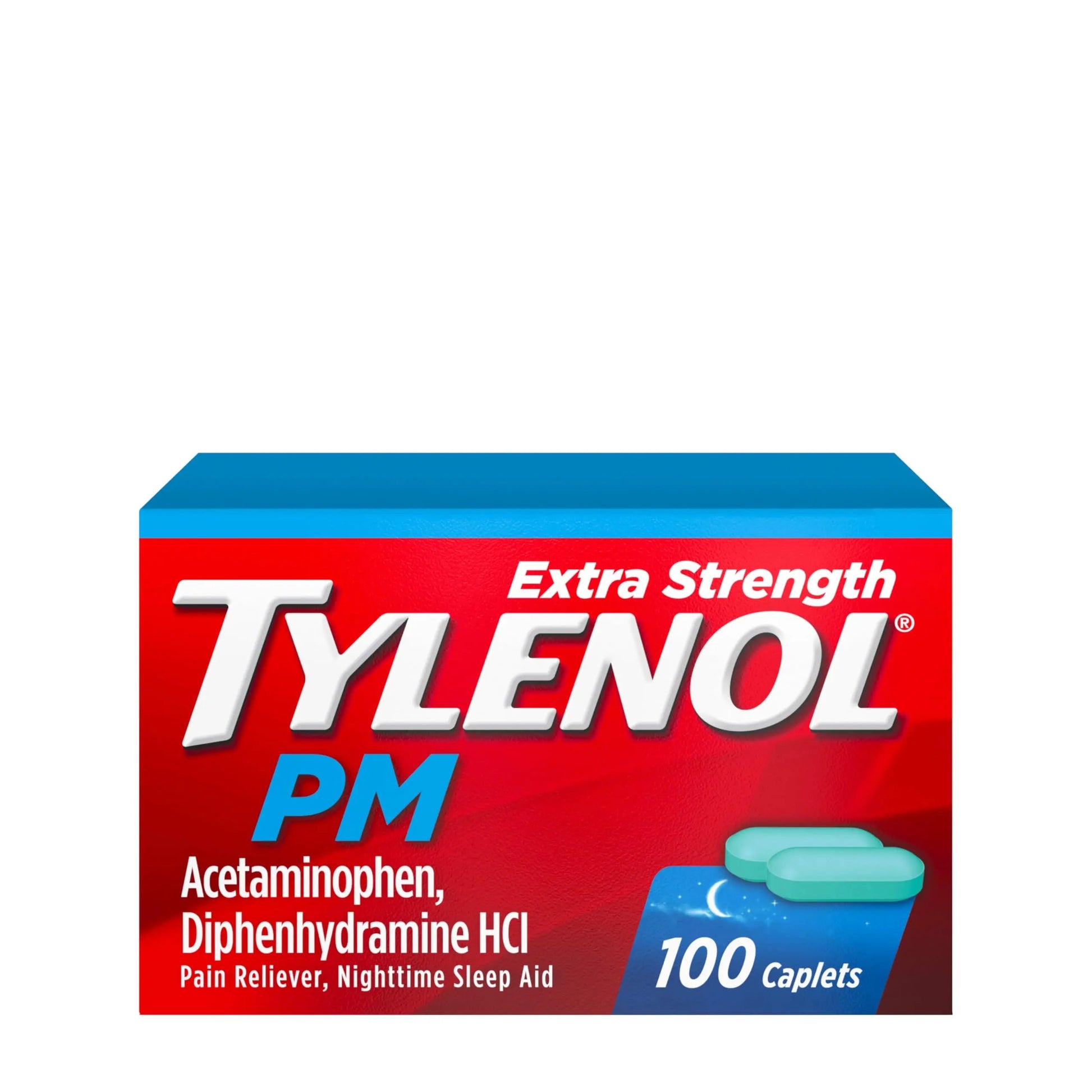 Tylenol PM Extra Strength Nighttime Pain Reliever & Sleep Aid Caplets, Fast, Strong Pain Relief, 500 mg Acetaminophen & 25 mg Diphenhydramine HCl, Non-Habit Forming Medicine for Aches & Cramps, 100 Ct Tylenol uk supplements