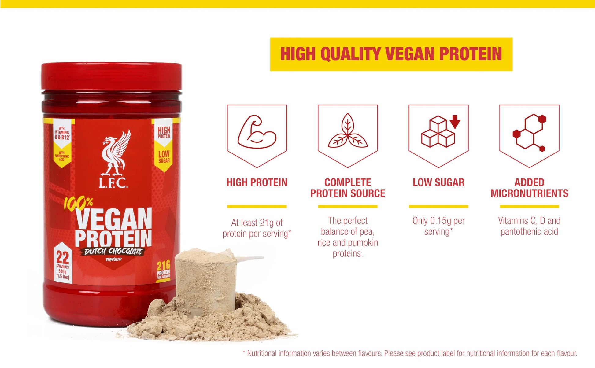 LFC Vegan Protein Powder Banana Caramel Flavour 680g 100% Vegan Protein Powder 21g High Protein, Vector Consumer uk supplements