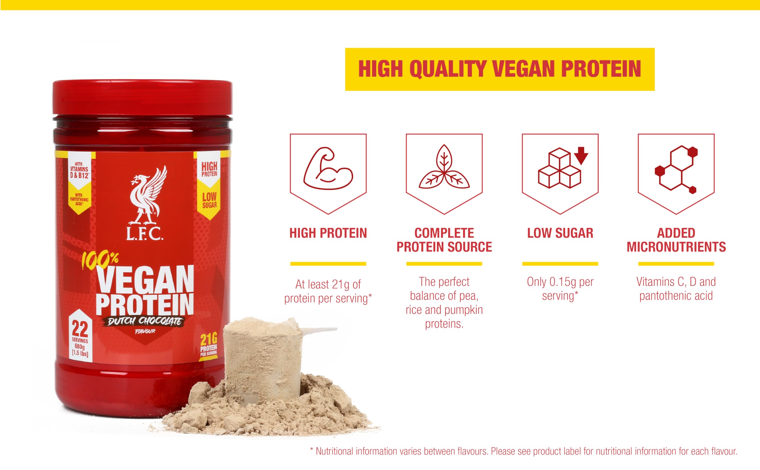 LFC Vegan Protein Powder Banana Caramel Flavour 680g 100% Vegan Protein Powder 21g High Protein, Vector Consumer uk supplements