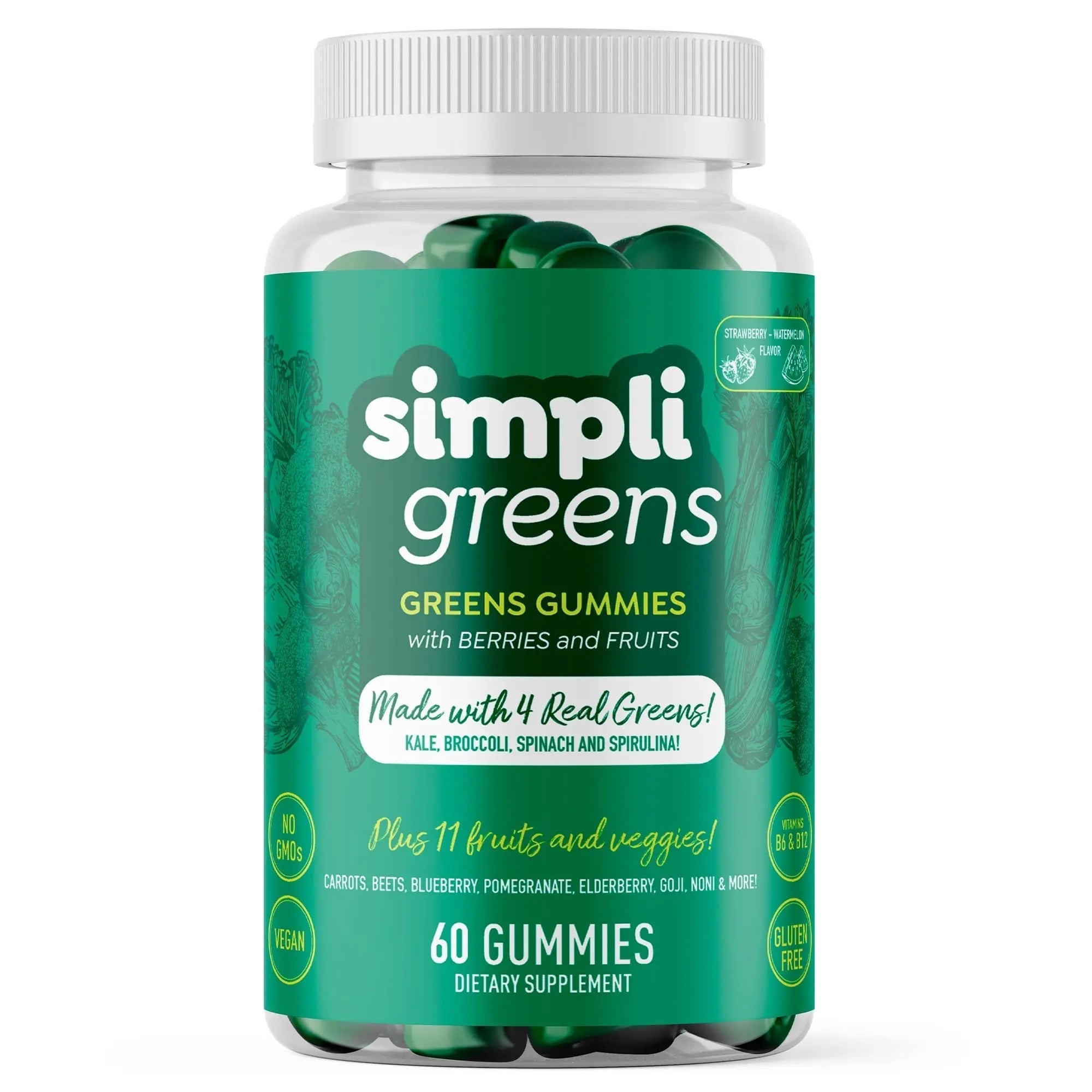 SIMPLI GREENS Vegan Superfood Gummies Supplement – 60 Count – Nutrient-Rich Gummy Vitamins – Supports Overall Wellness SIMPLI GREENS uk supplements