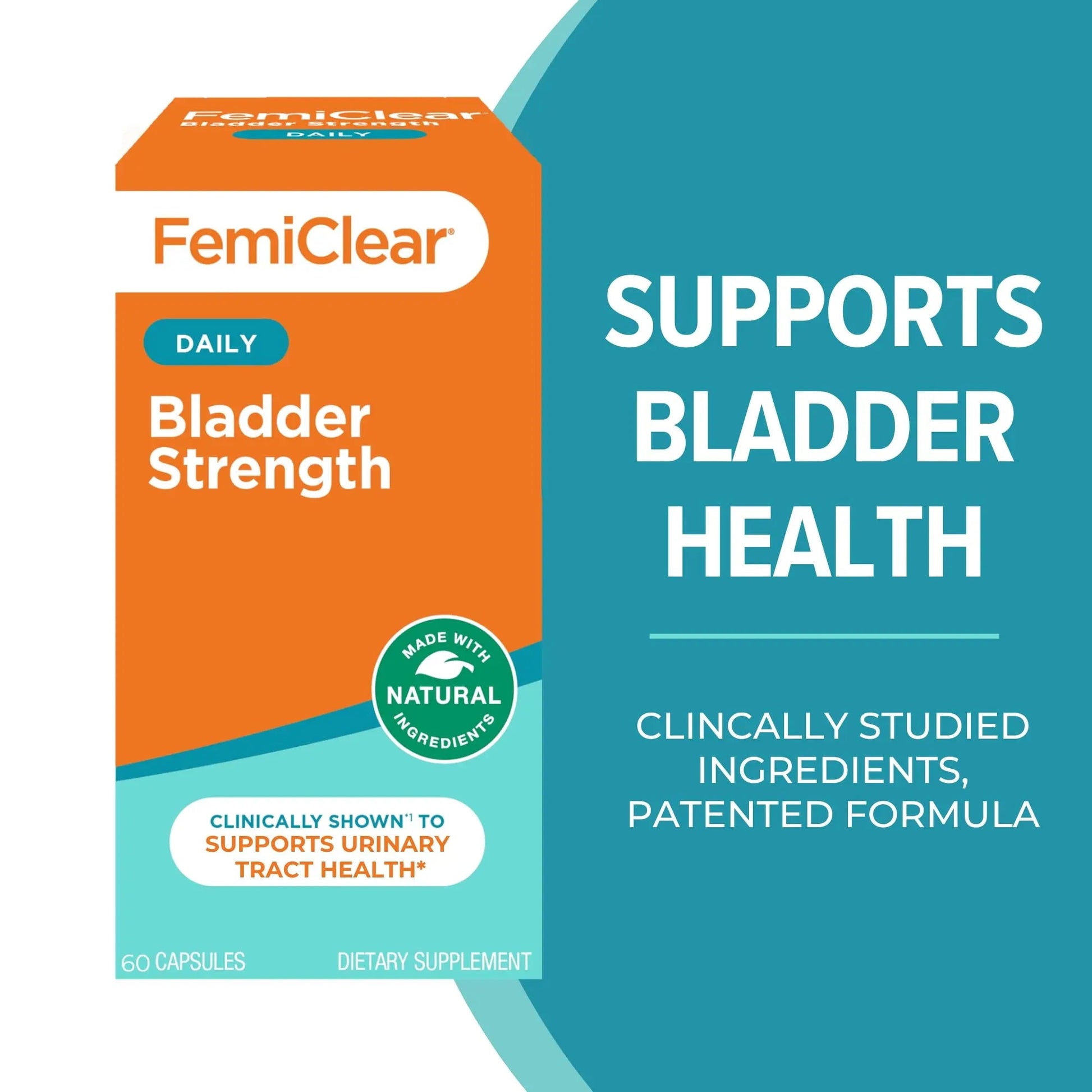 FemiClear Bladder Strength Supplement | Bladder Control & Wellness | 60 Capsules, 30 Day Supply | Made with Natural Ingredients | for Women & Men FemiClear uk supplements