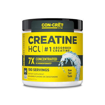 CON-CRET Creatine HCl Powder | Muscle, Cognitive, Cellular Energy Support | No Bloating or Cramps | USA Made & NSF Certified | Unflavored (100 Serving) CON-CRET uk supplements