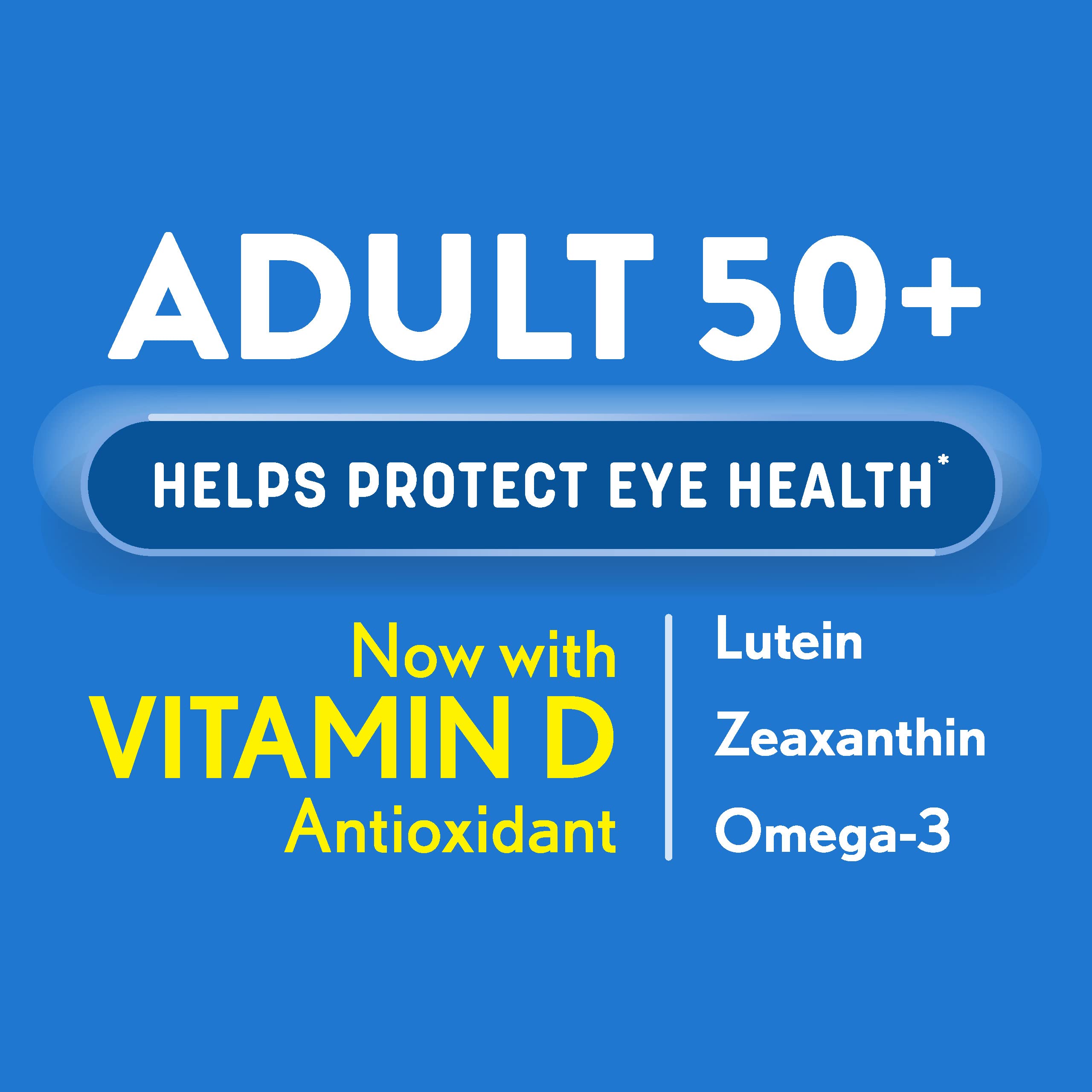 Ocuvite 50+ Eye Vitamin & Mineral Supplement, Multivitamin for Vision & Ocular Health with Omega-3, Zinc, Vitamins C & E, Lutein & Zeaxanthin, Zinc Supplements for Women and Men, 50 Softgels Ocuvite uk supplements