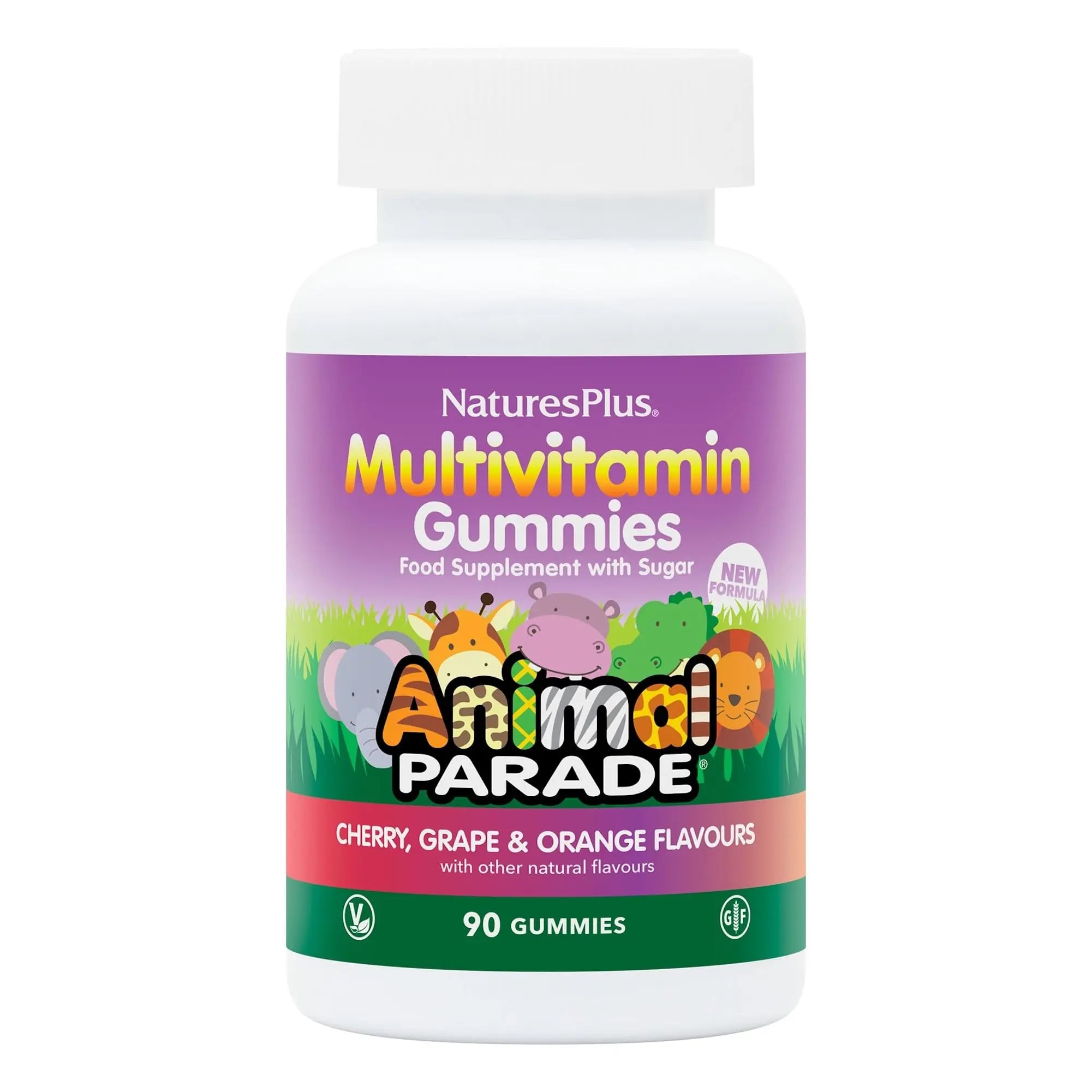NaturesPlus Animal Parade Multivitamin Children's Gummies - 90 Count - Assorted Cherry, Grape & Orange Flavors NaturesPlus uk supplements