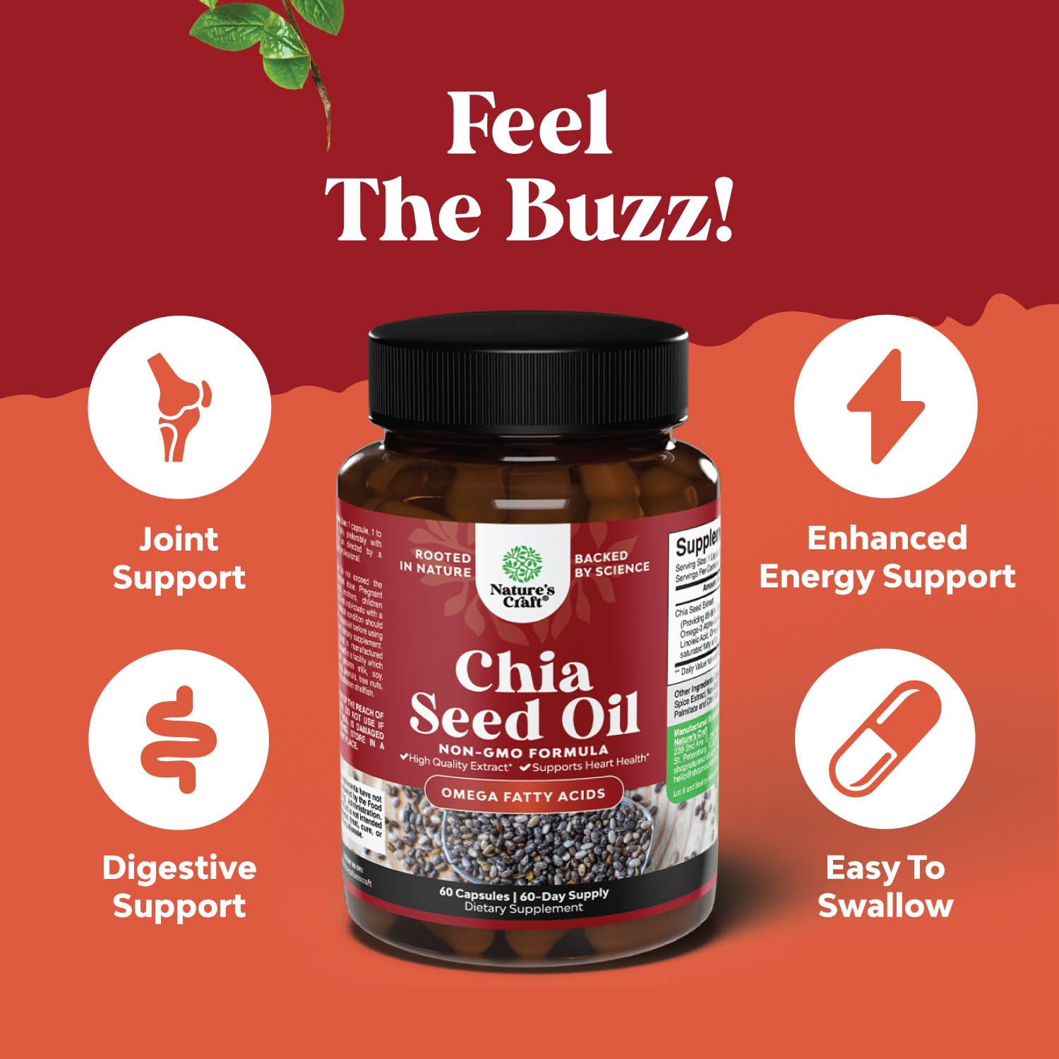 Chia Seed Oil Supplement for Weight Loss and Energy Natural Superfood Protein Metabolis Natures Craft uk supplements