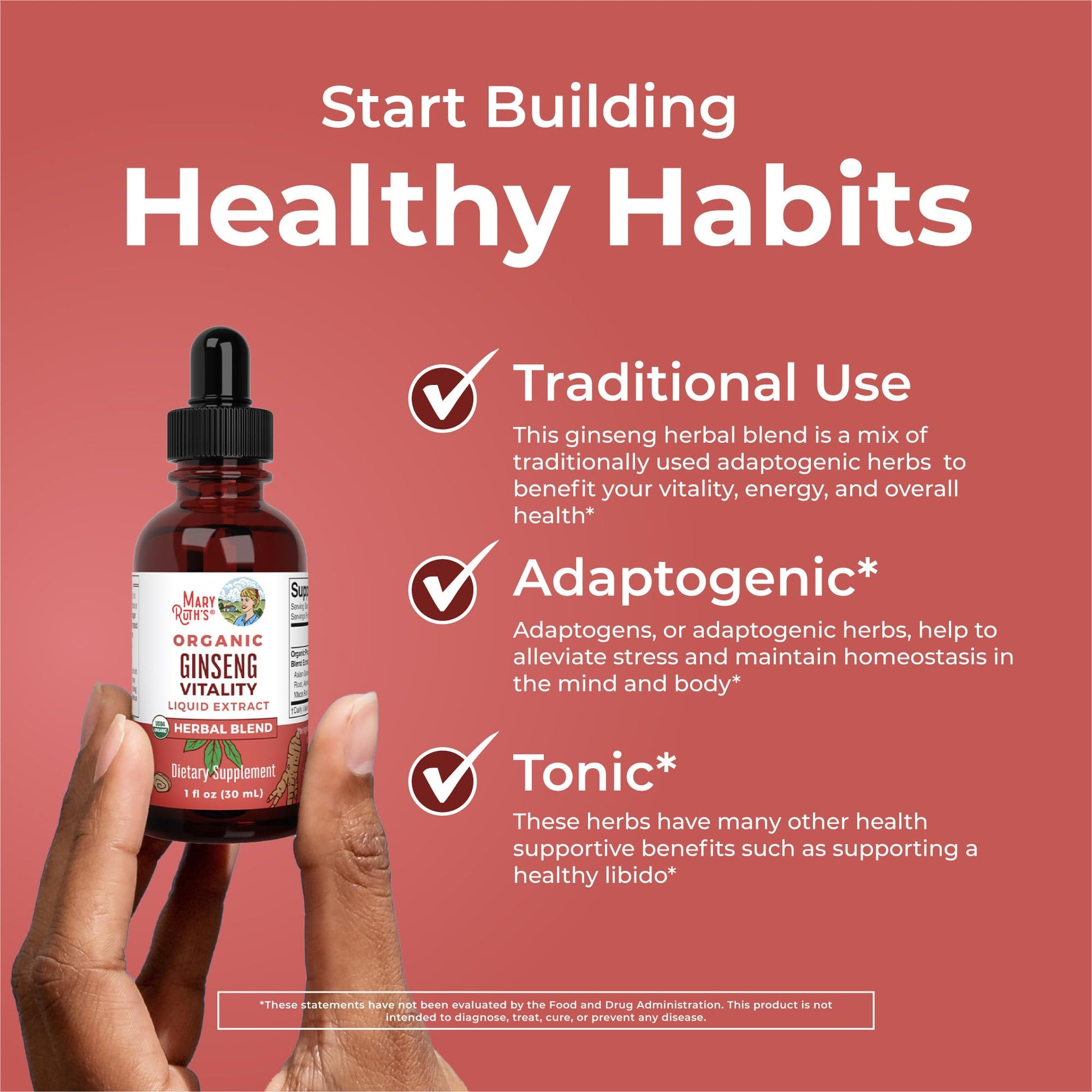 MaryRuth Organics Herbal Supplement for Brain Function | Boost Energy | Memory | Vitality USDA | Ginseng with Ashwagandha | Eleuthero and Maca Root Extract | 1 Fl Oz MARYRUTH'S uk supplements