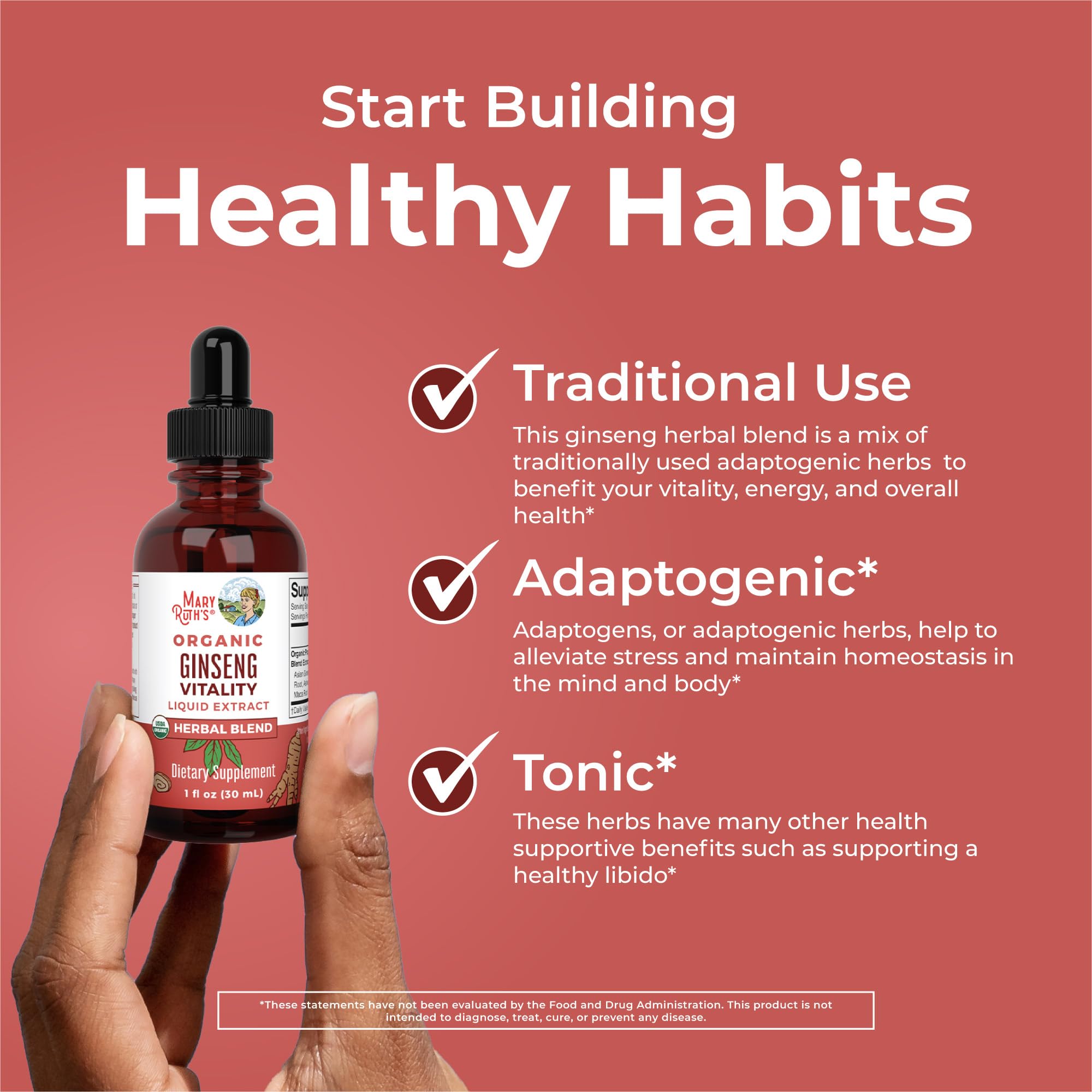 MaryRuth Organics Herbal Supplement for Brain Function | Boost Energy | Memory | Vitality USDA | Ginseng with Ashwagandha | Eleuthero and Maca Root Extract | 1 Fl Oz MARYRUTH'S uk supplements