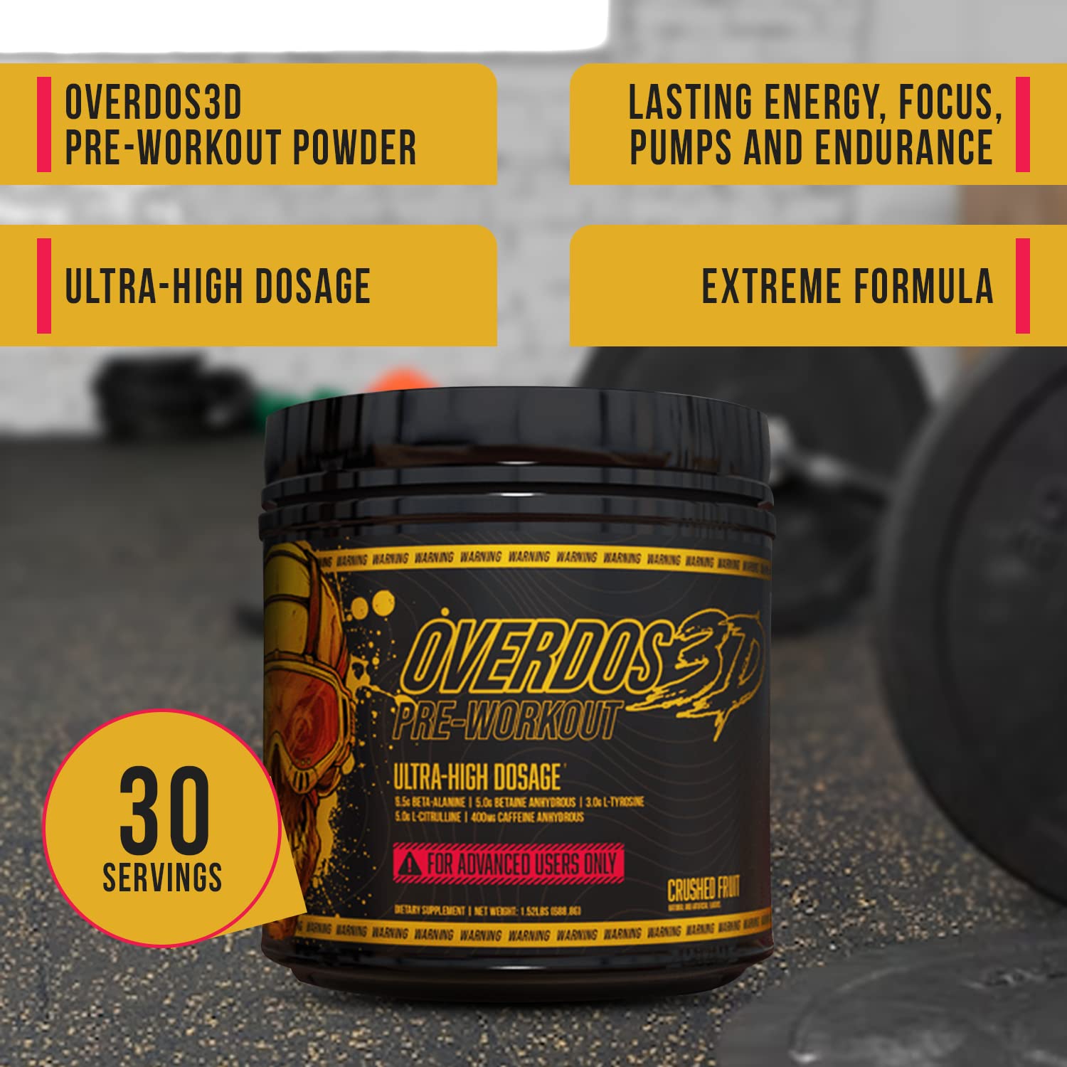 OVERDOS3D Pre-Workout Powder | Ultra-High Dosage | for Advanced Users ONLY Heath Secret uk supplements