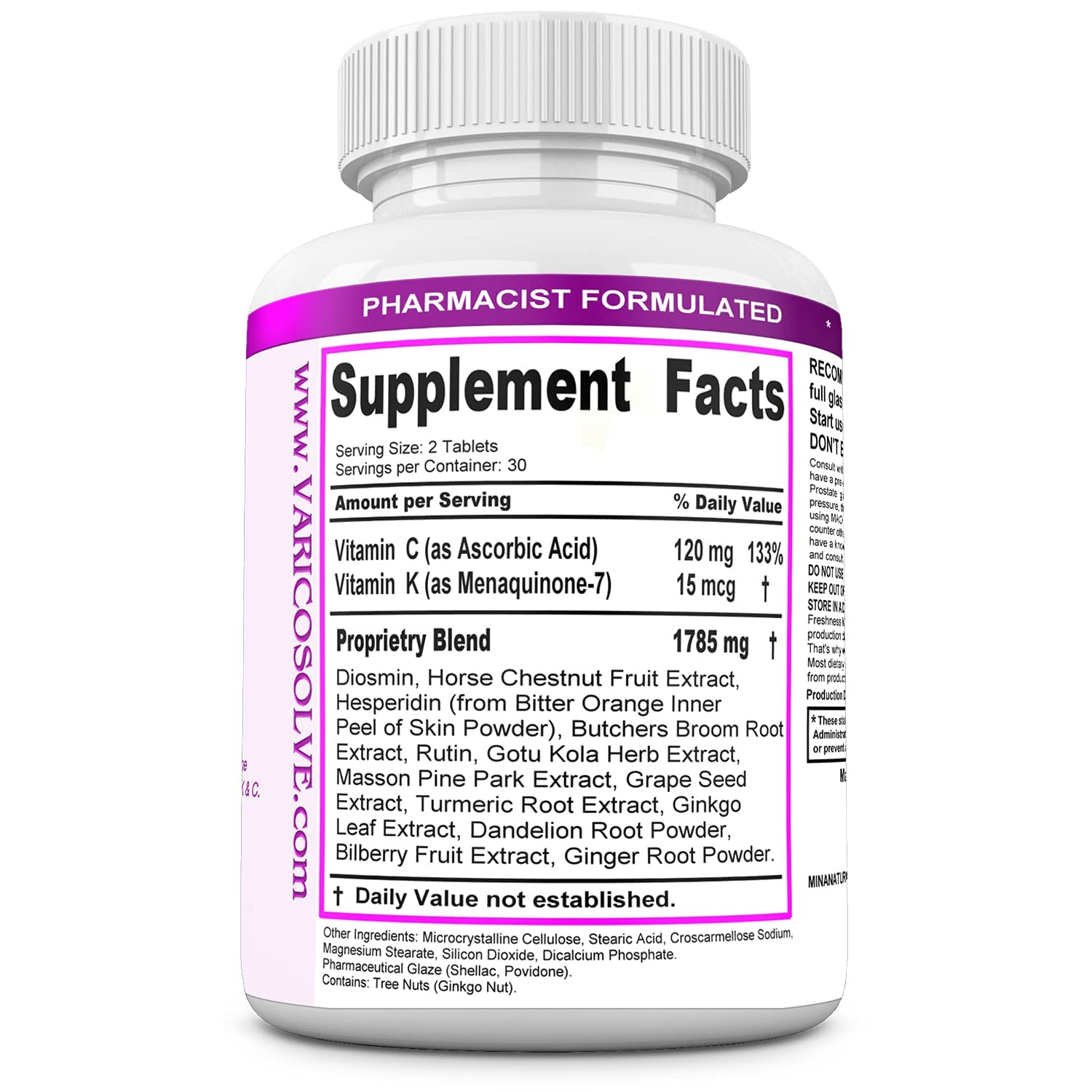 MINANATURALS VARICOSOLVE The Natural Supplement for Leg Veins. 60 Tablets MINANATURALS uk supplements