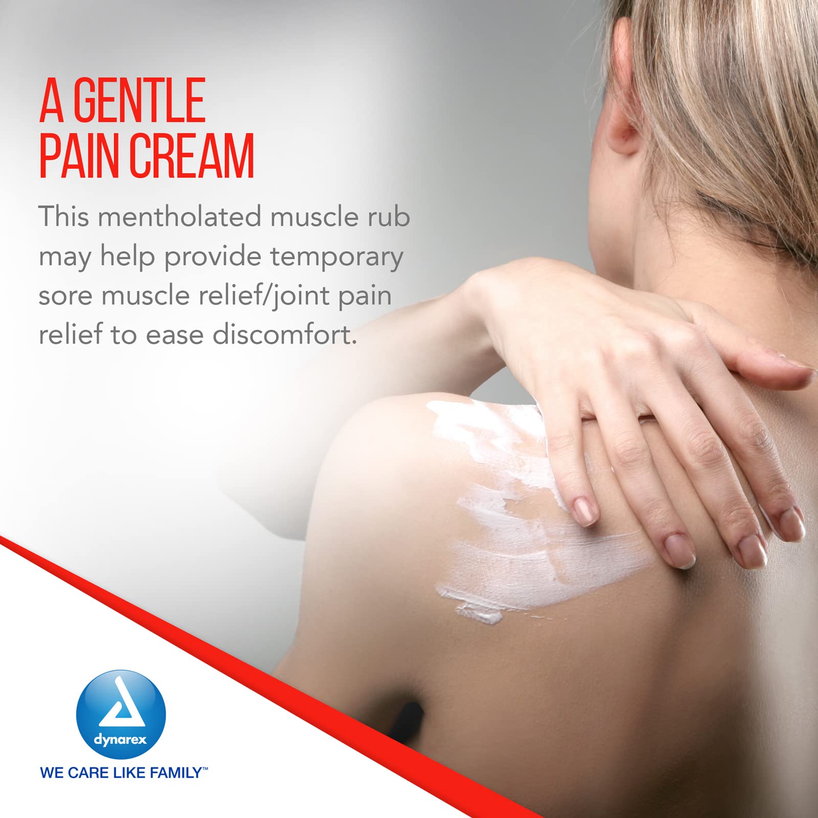 Dynarex DynaRub Cream - Mentholated Topical Muscle Pain Relief Cream - 10% Menthol, 15% Methyl Salicylate - Helps Soothe Joint Swelling & Soreness - Cooling, Non-Greasy Formula - 3oz, 1 Tube Dynarex uk supplements